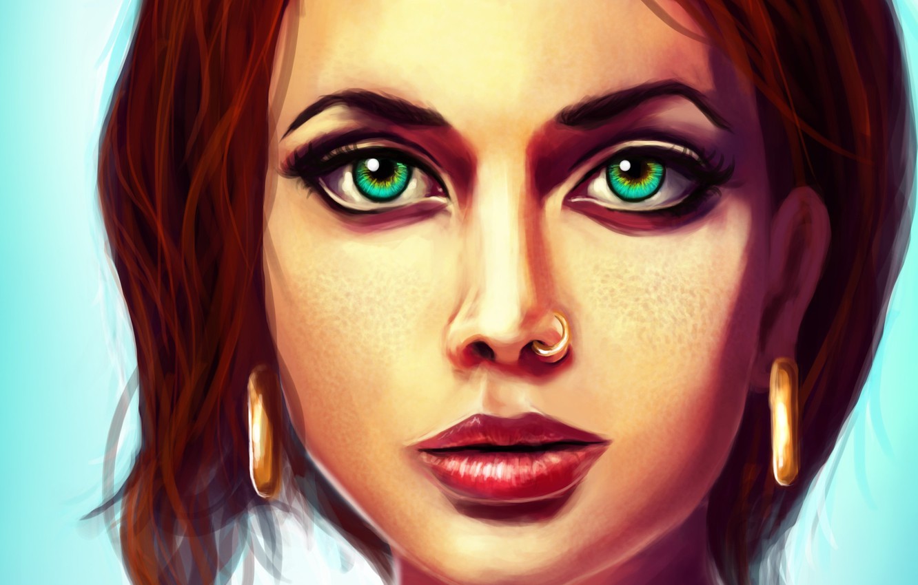 Photo Wallpaper Face, Hair, Earrings, Freckles, Green - The Wheel Of Time , HD Wallpaper & Backgrounds
