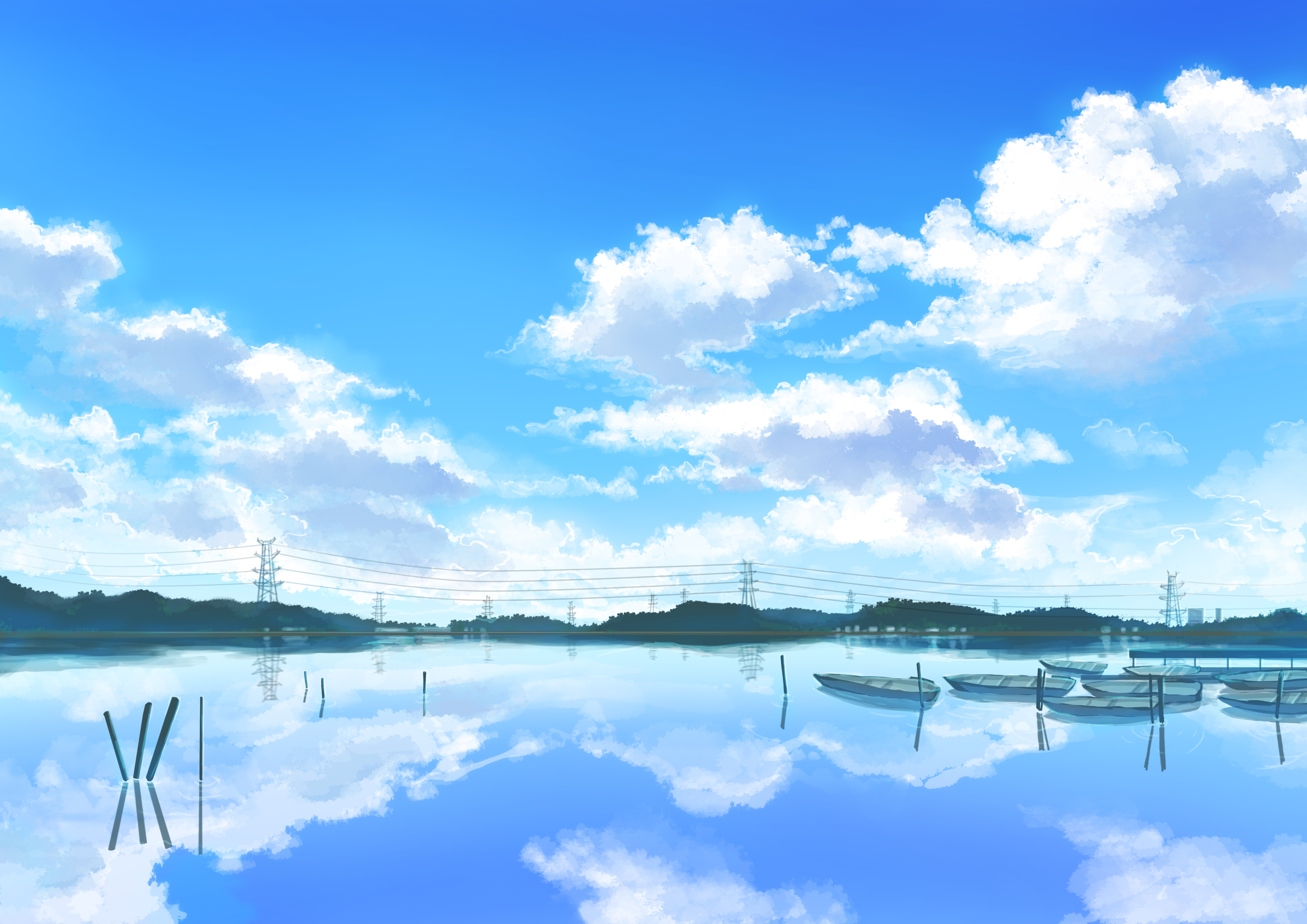 Anime Scenery Wallpaper - Anime Scenery No Copyright , HD Wallpaper & Backgrounds