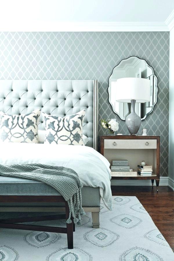 Wallpaper Accent Wall Bedroom Gray Trellis Wallpaper - Grey Bedroom With Wallpaper Accent Wall , HD Wallpaper & Backgrounds