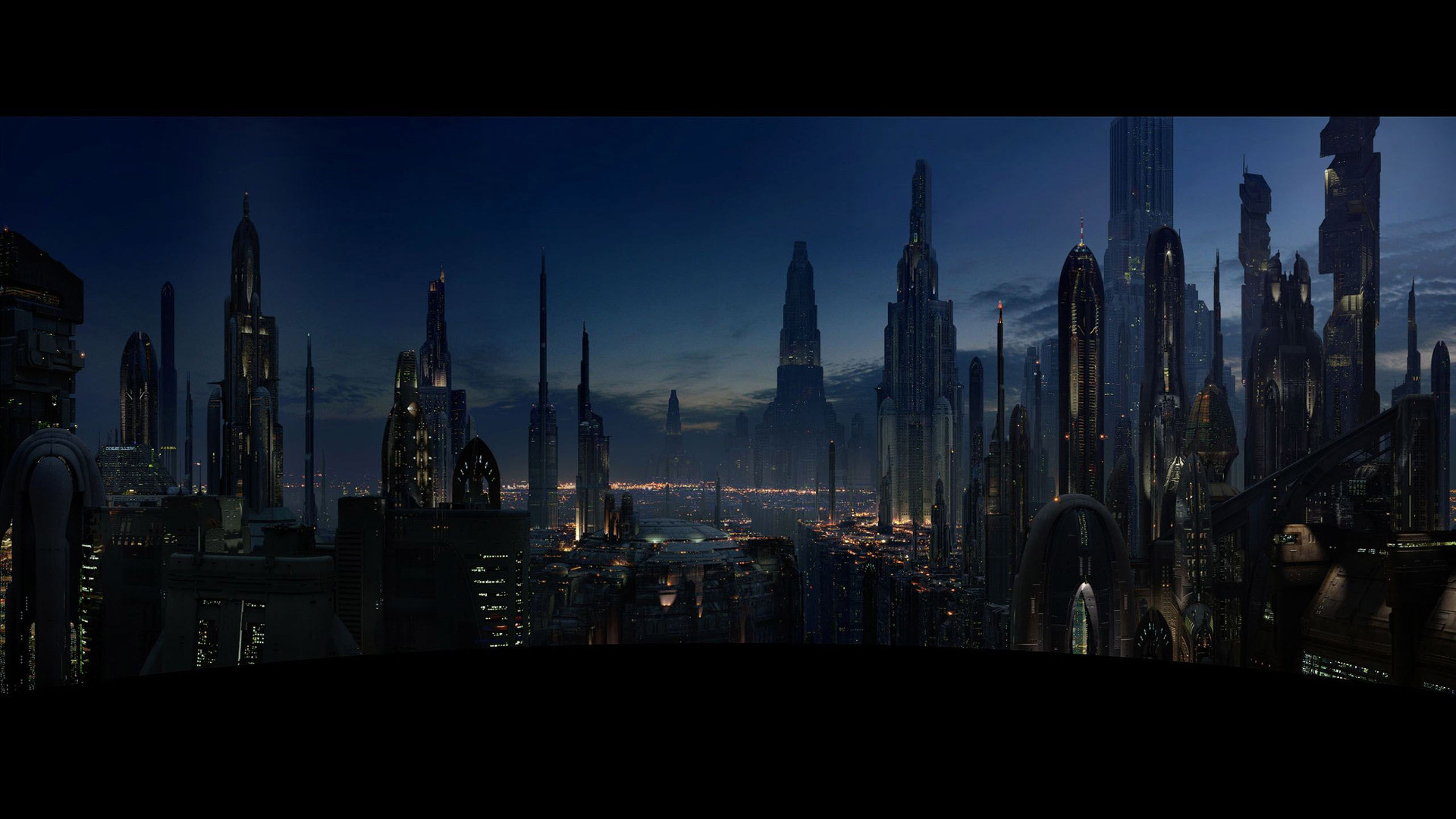 Coruscant Wallpaper - Sci Fi City Night , HD Wallpaper & Backgrounds