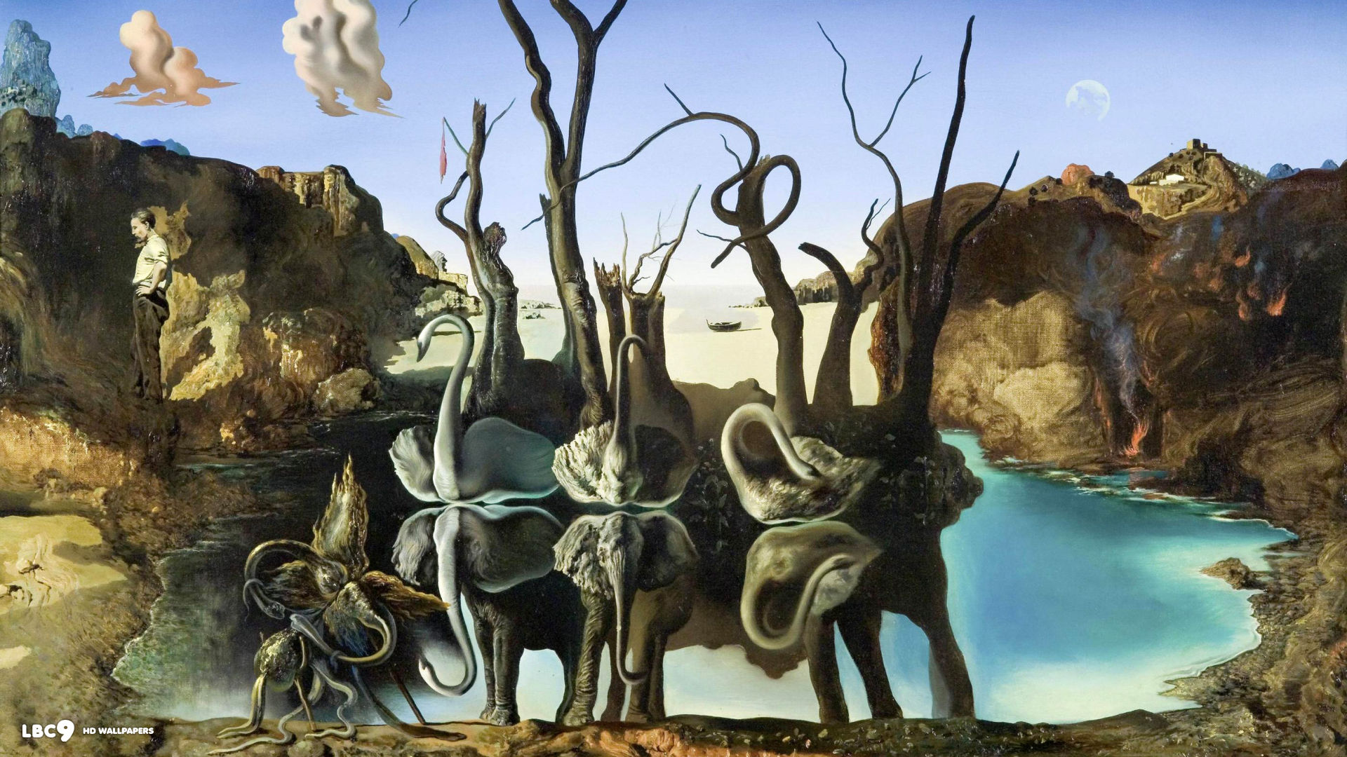 Supper Wallpaper - Swans Reflecting Elephants , HD Wallpaper & Backgrounds