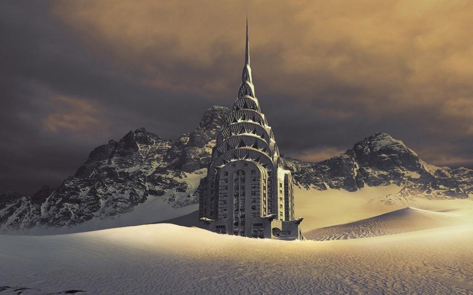 Chrysler Building, Mountain, Snow, Morning, Disaster, - Chrysler Building Snow , HD Wallpaper & Backgrounds