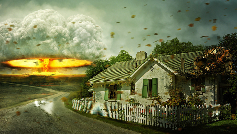 House, Disaster, War, Explosion, Art Desktop Background - Explosion , HD Wallpaper & Backgrounds