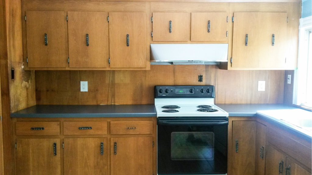 Temporary Kitchen Backsplash Using Renters Wallpaper Kitchen