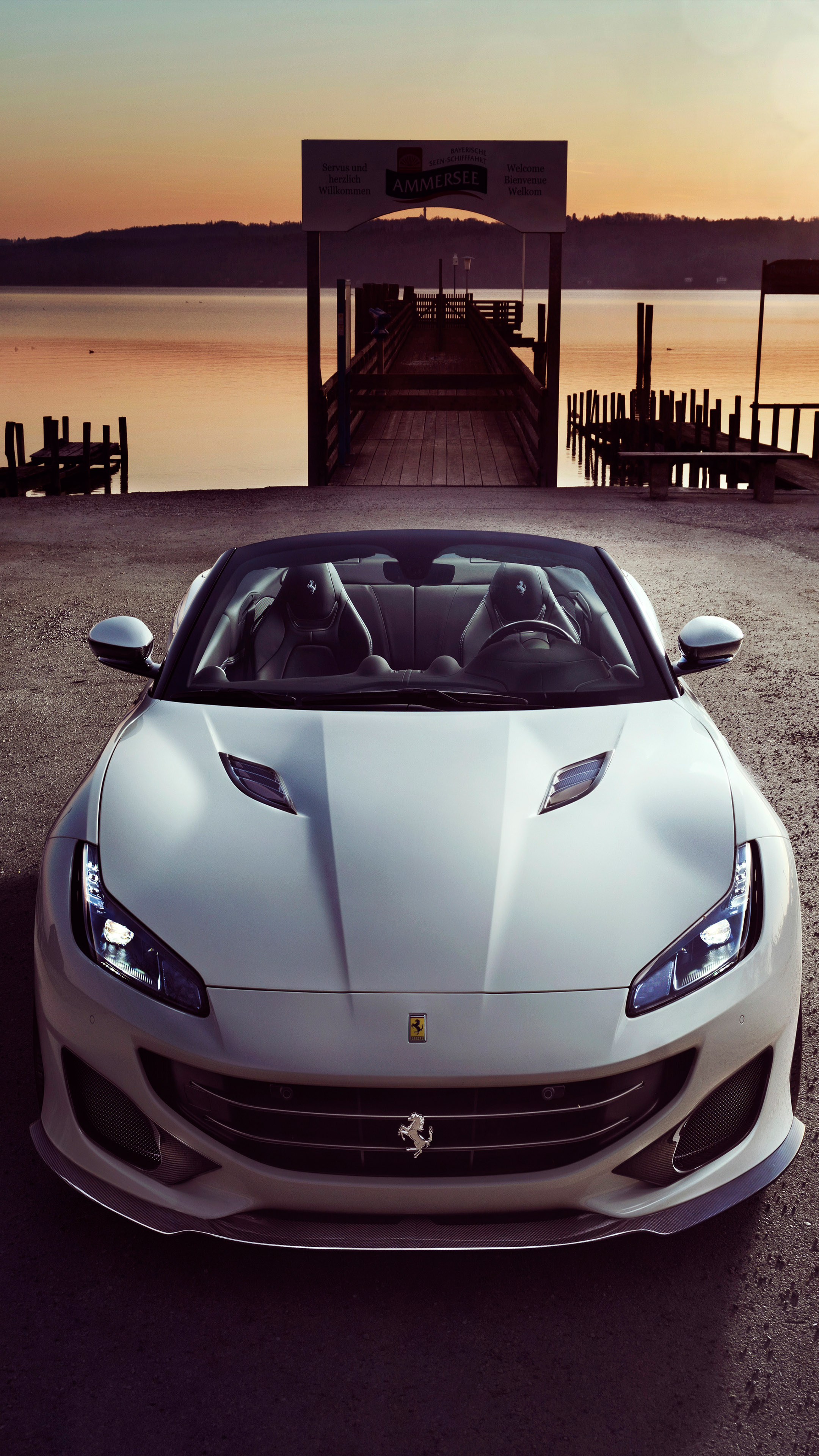 White Ferrari Portofino 4k Ultra Hd Mobile Wallpaper - Ferrari Portofino 2019 , HD Wallpaper & Backgrounds