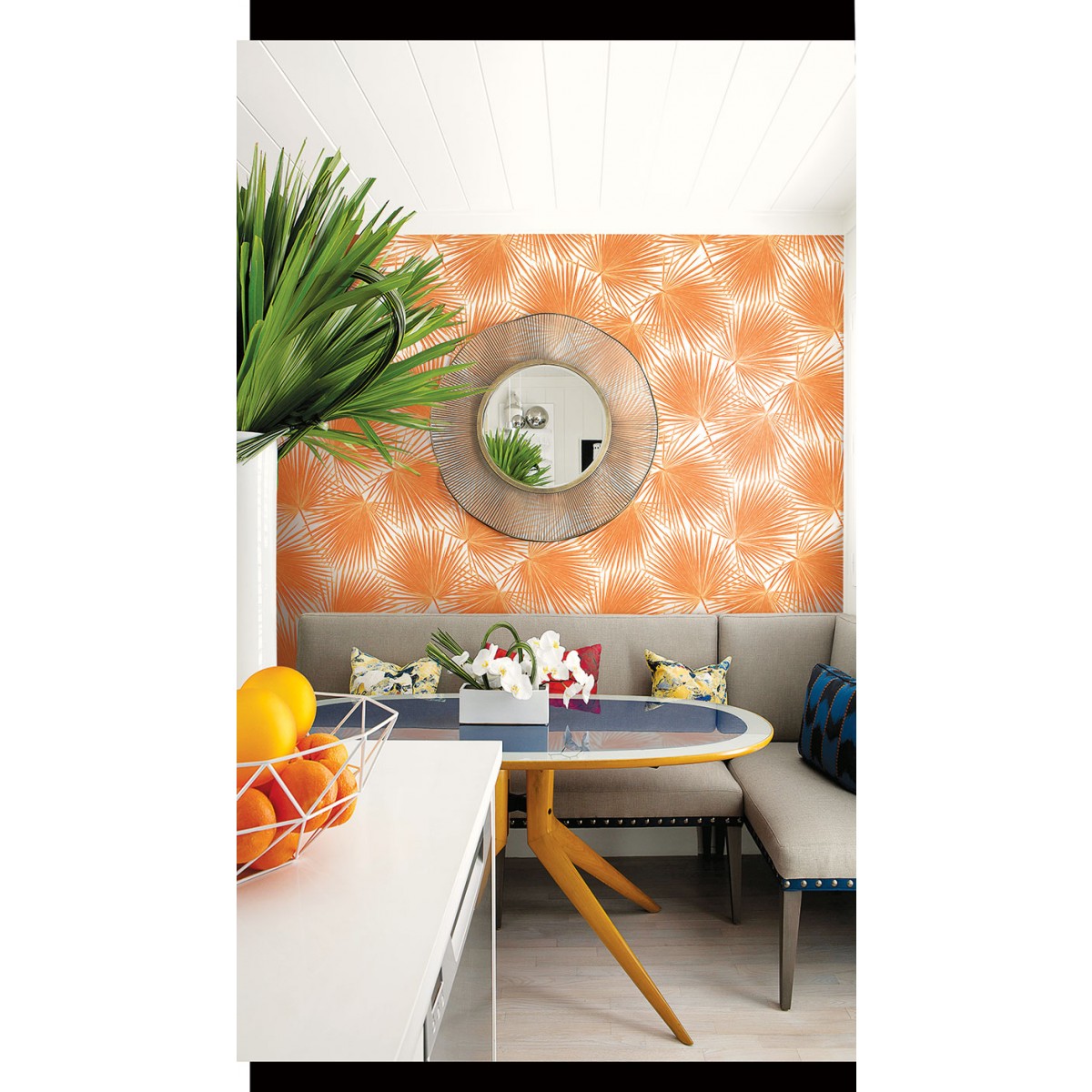 More Views - Dining Room Wallpaper Orange , HD Wallpaper & Backgrounds