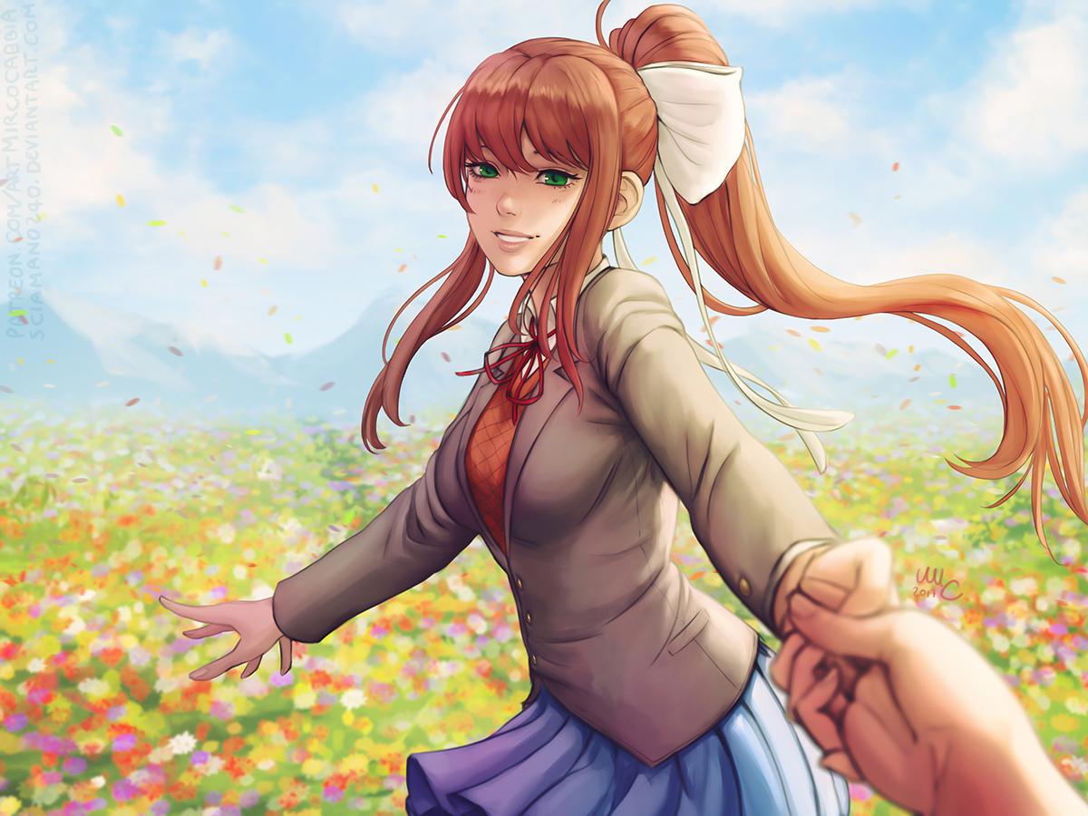 Doki Wallpaper - Monika Doki Doki , HD Wallpaper & Backgrounds