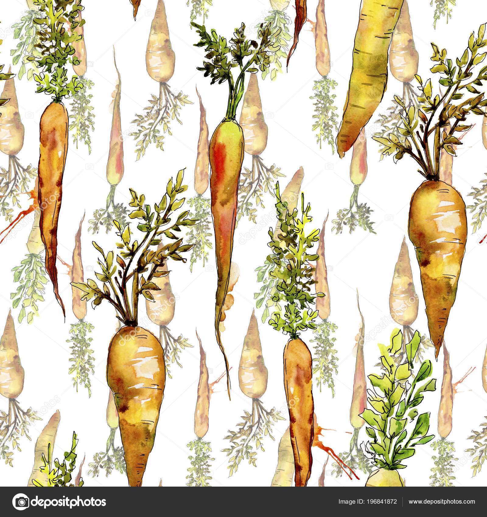 Orange Carrot Wild Vegetable Seamless Background Pattern - Vegetable Pattern Fabric , HD Wallpaper & Backgrounds