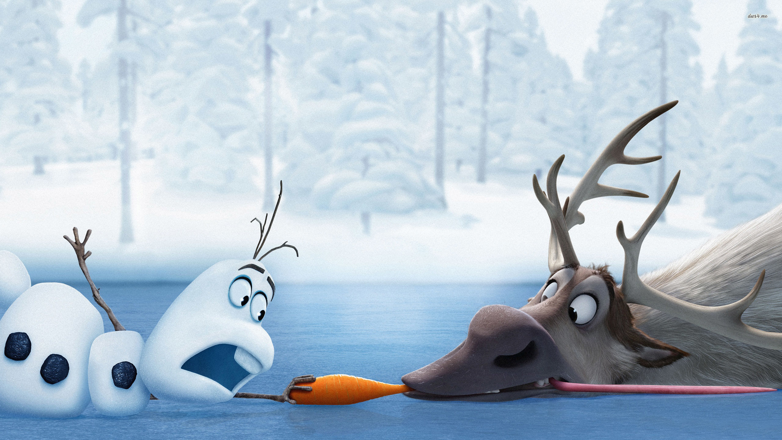 Olaf Holding On To The Carrot Wallpaper - Olaf Sven , HD Wallpaper & Backgrounds