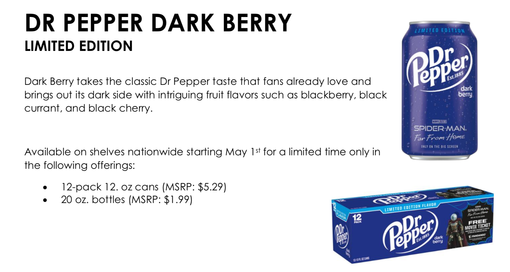 Pepper Dark Berry Flavor Honors Spider-man's Mysterio - Dr Pepper Dark Berry , HD Wallpaper & Backgrounds