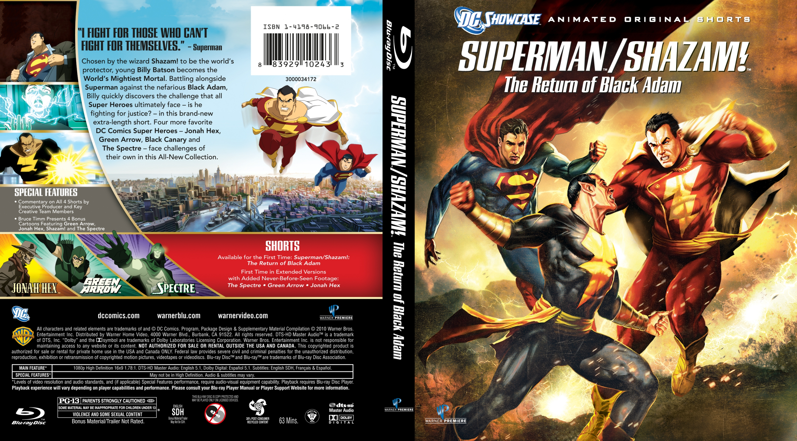 Superman Shazam The Return Of Black Adam Animation - Superman Shazam Blu Ray , HD Wallpaper & Backgrounds