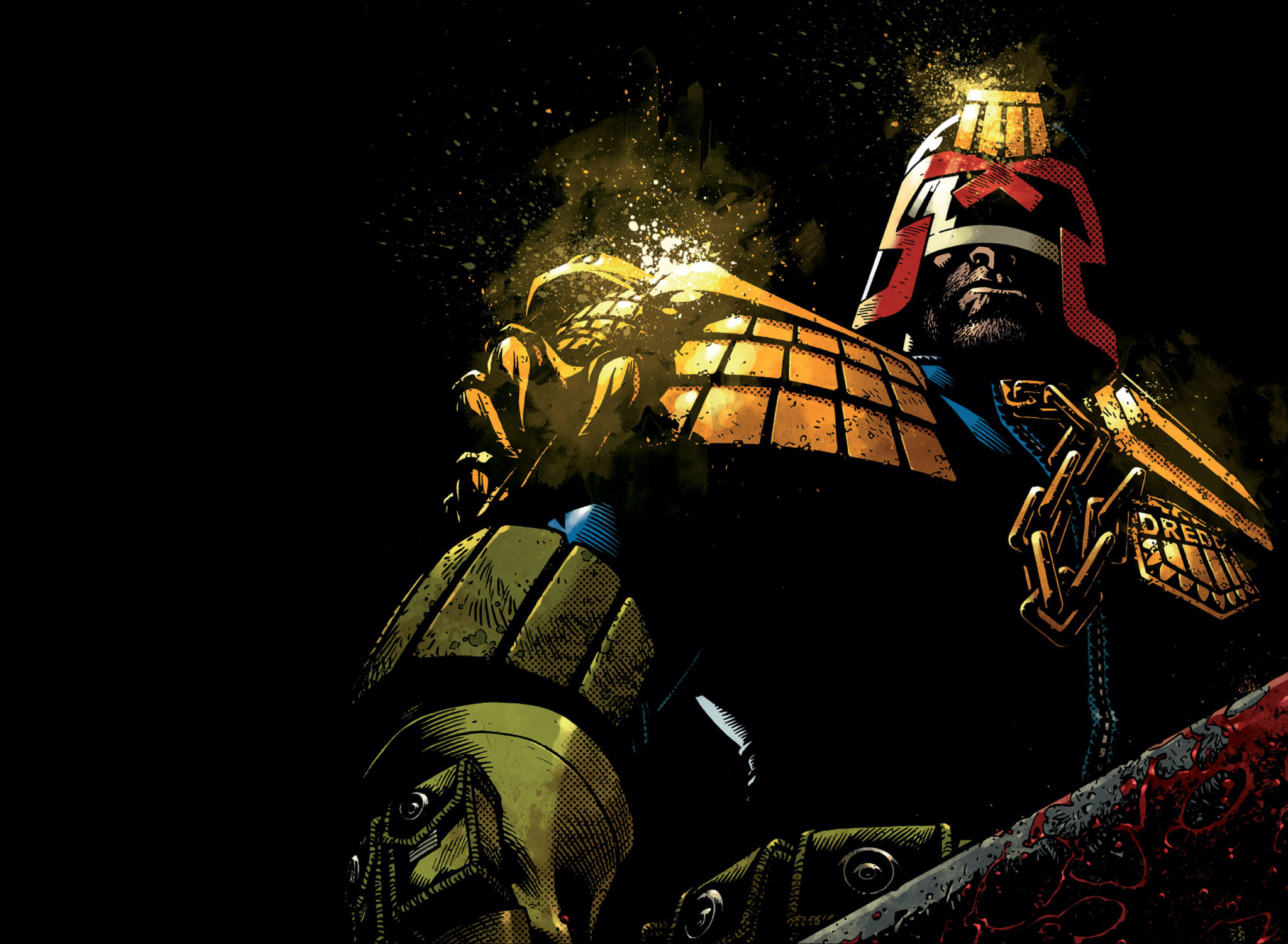 Judge Dredd Background - Judge Dredd Comic , HD Wallpaper & Backgrounds