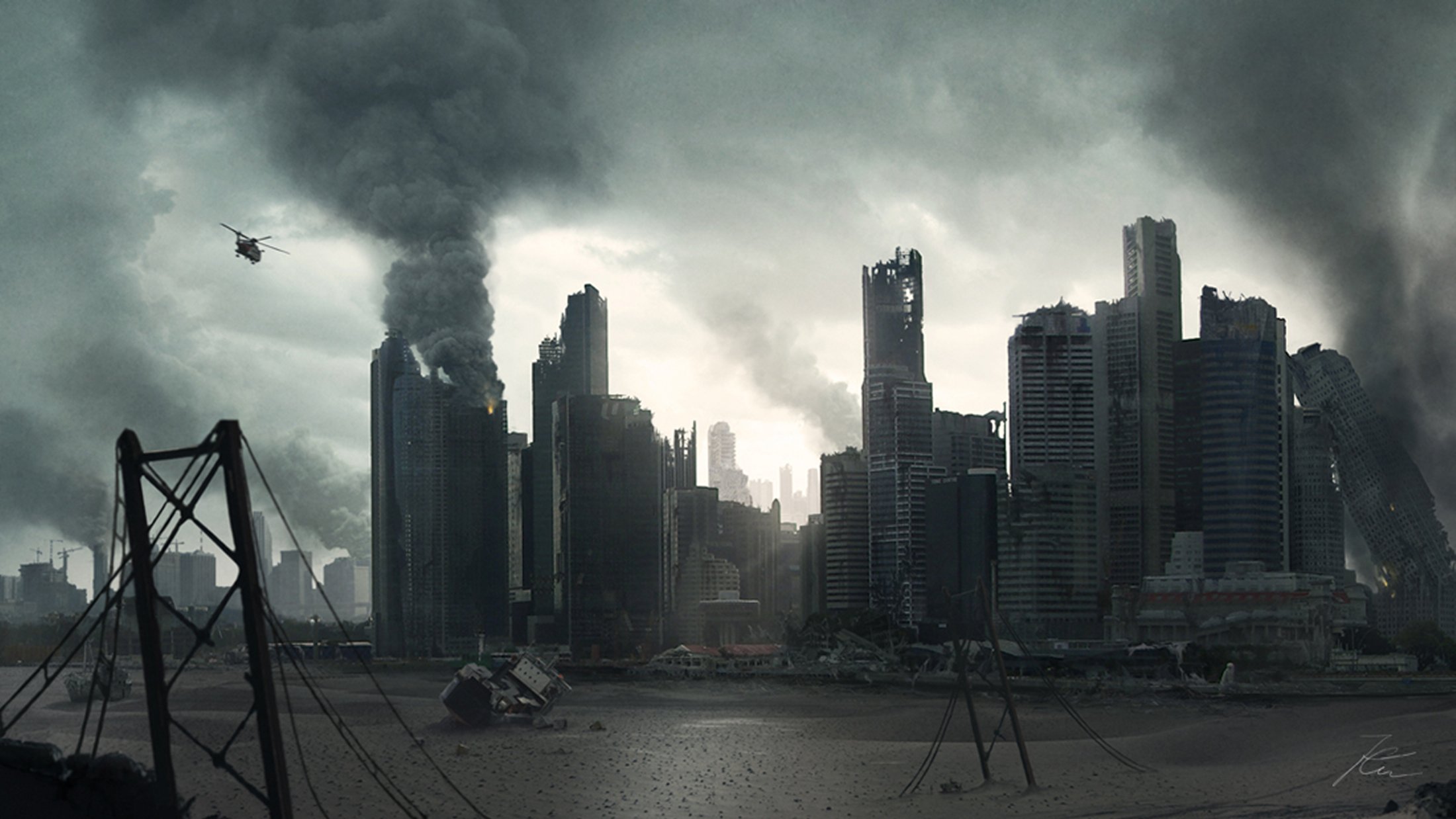 Skyscrapers - Apocalypse City Background , HD Wallpaper & Backgrounds