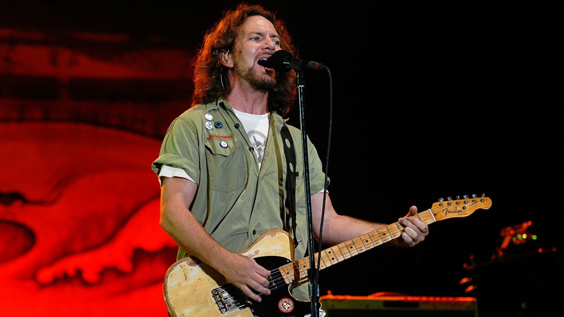 Eddie Vedder Singer Widescreen Wallpaper 55655 - Fender Telecaster Eddie Vedder , HD Wallpaper & Backgrounds