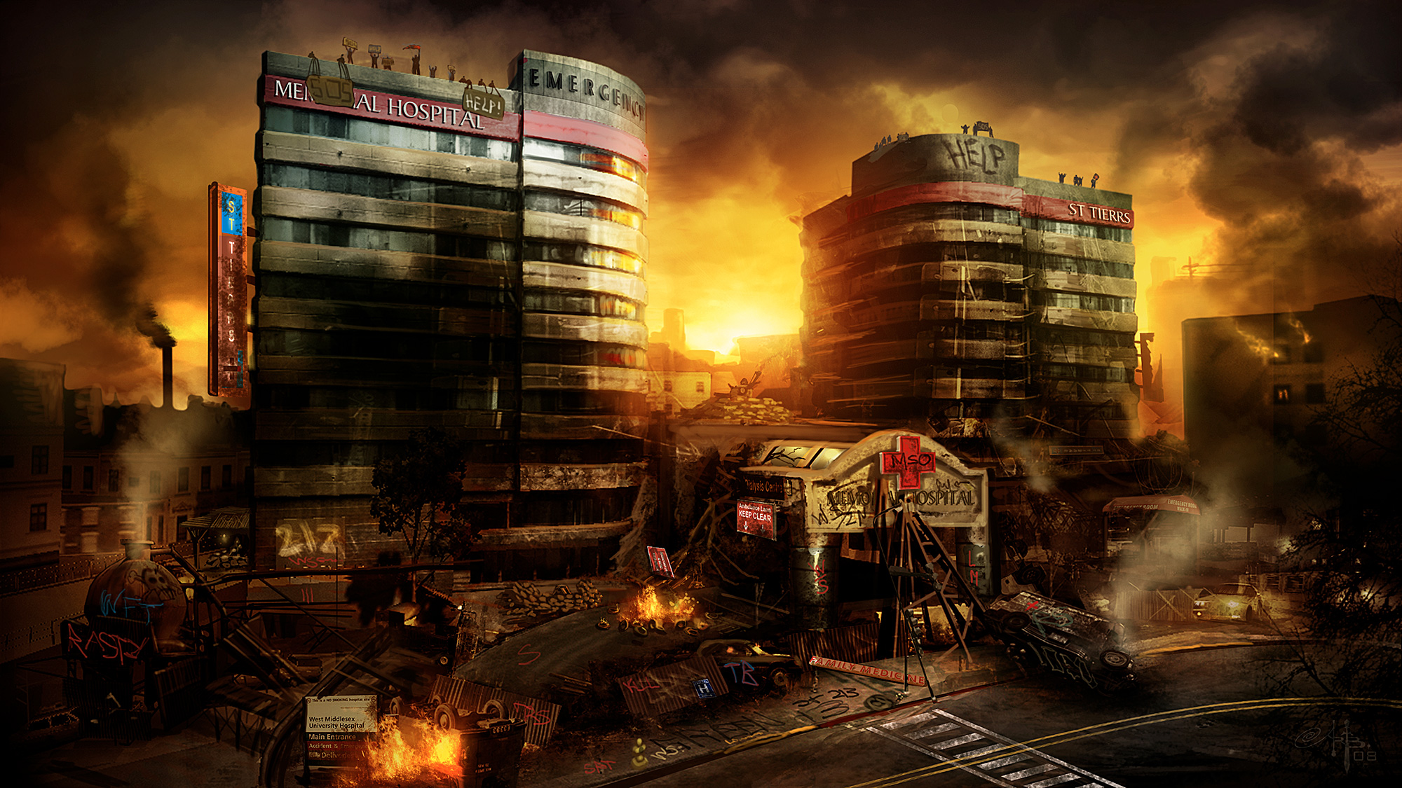 Empire City Is A Grim And Decaying Place After The - Burning City , HD Wallpaper & Backgrounds