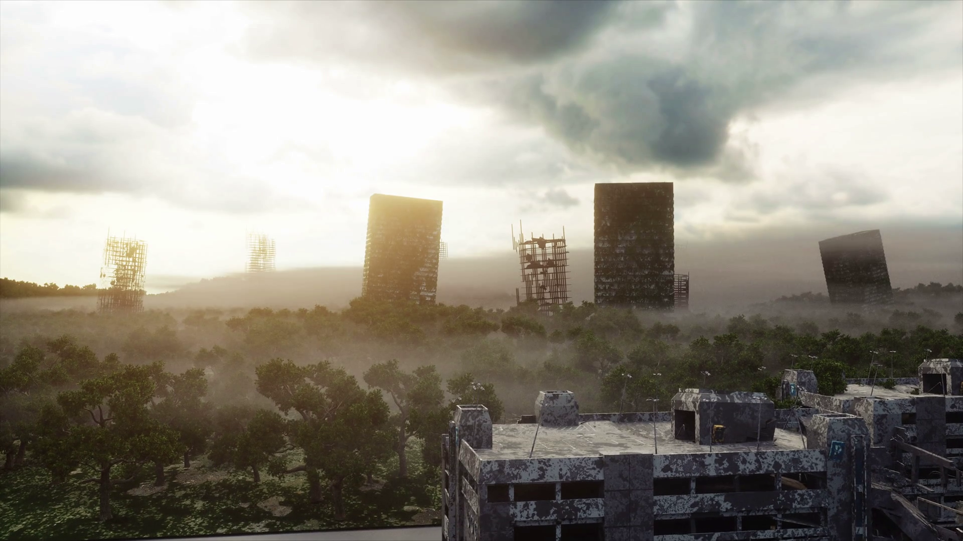 Apocalypse City In Fog - City Destroyed 4k , HD Wallpaper & Backgrounds