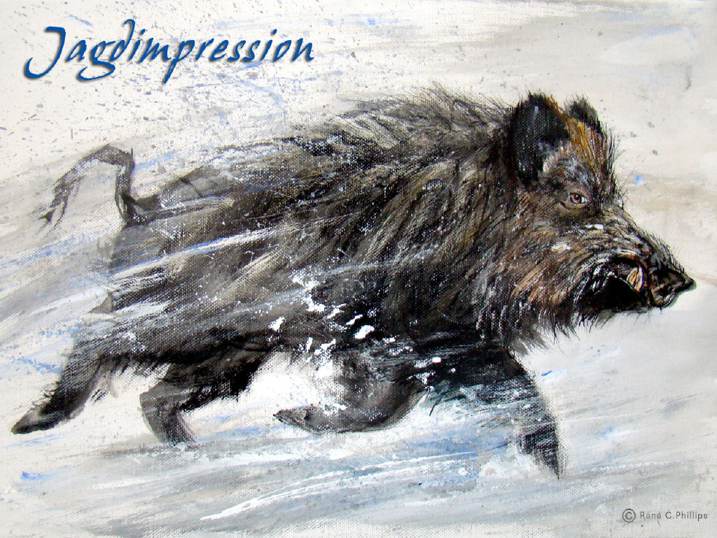 Wild Boar Painting , HD Wallpaper & Backgrounds