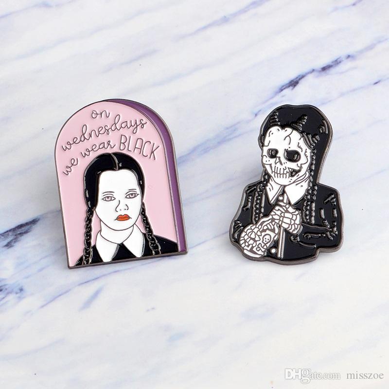 2019 Miss Zoe The Addams Family Inspired Wednesday - Addams Family Enamel Pin , HD Wallpaper & Backgrounds