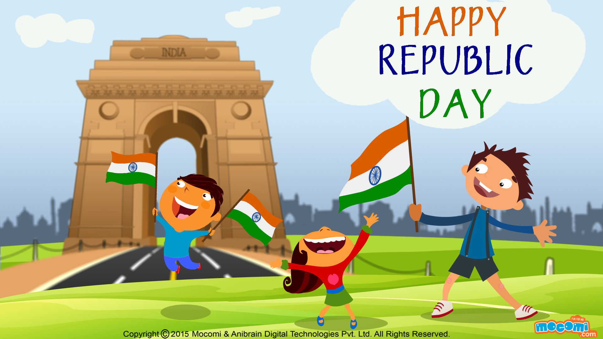 Happy Republic Day Wallpaper - Happy Independence Day Animated , HD Wallpaper & Backgrounds