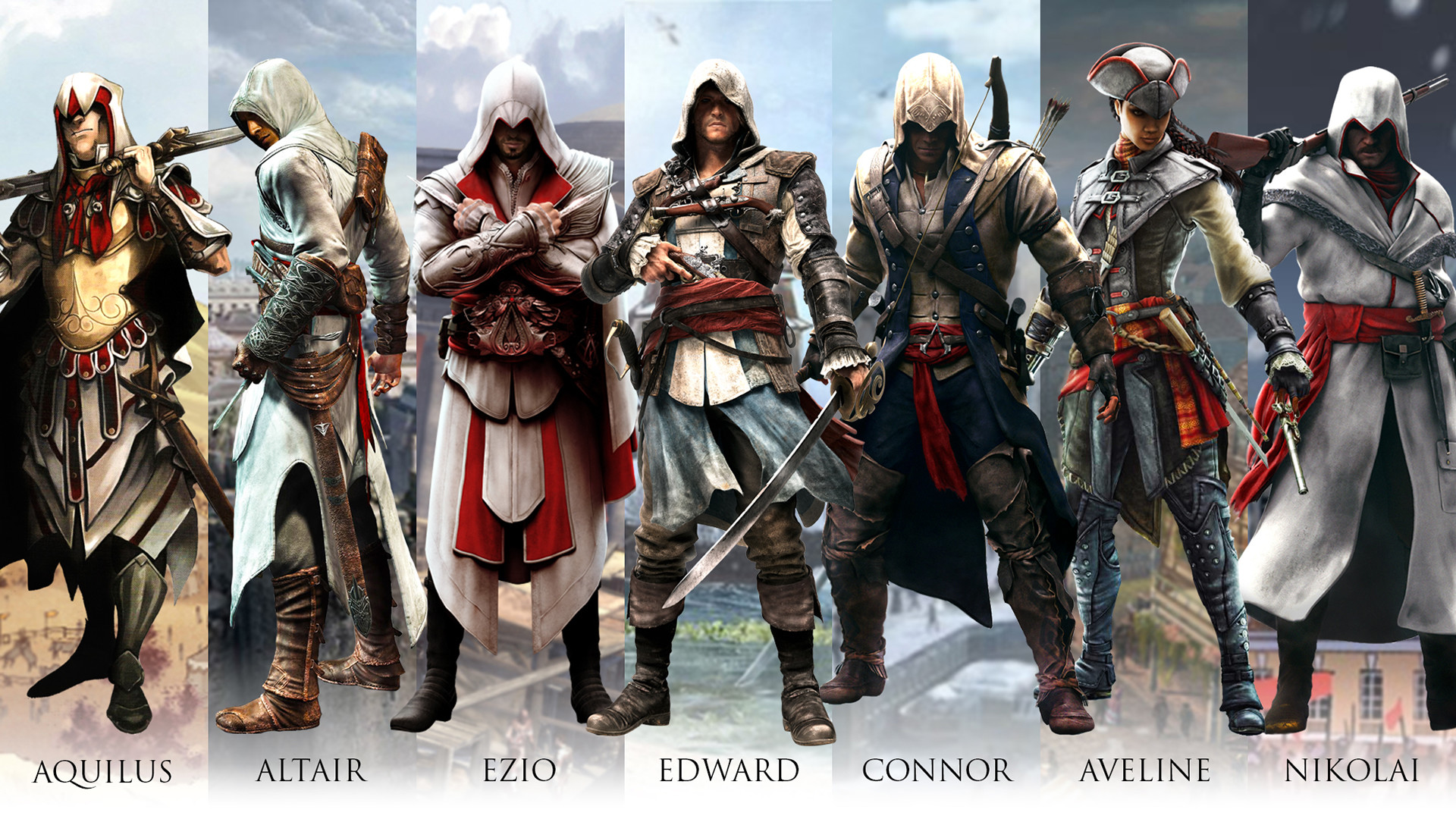 Assassin's Creed All Assassins Names , HD Wallpaper & Backgrounds