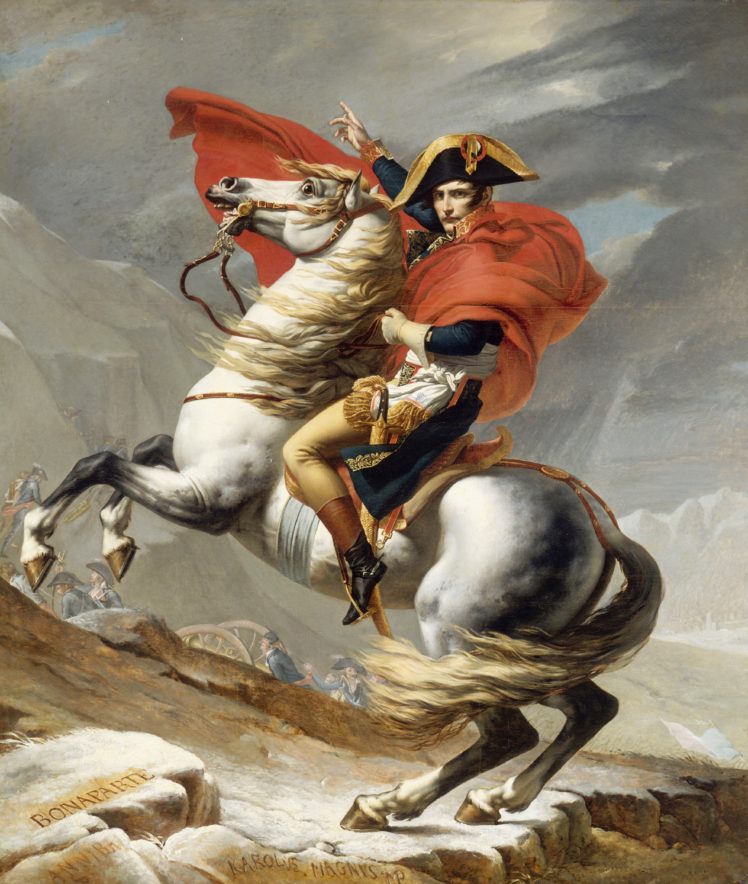 Napoleon Bonaparte, Jacques Louis David, Oil Painting, - Bonaparte Crossing The Grand Saint Bernard Pass 20 , HD Wallpaper & Backgrounds