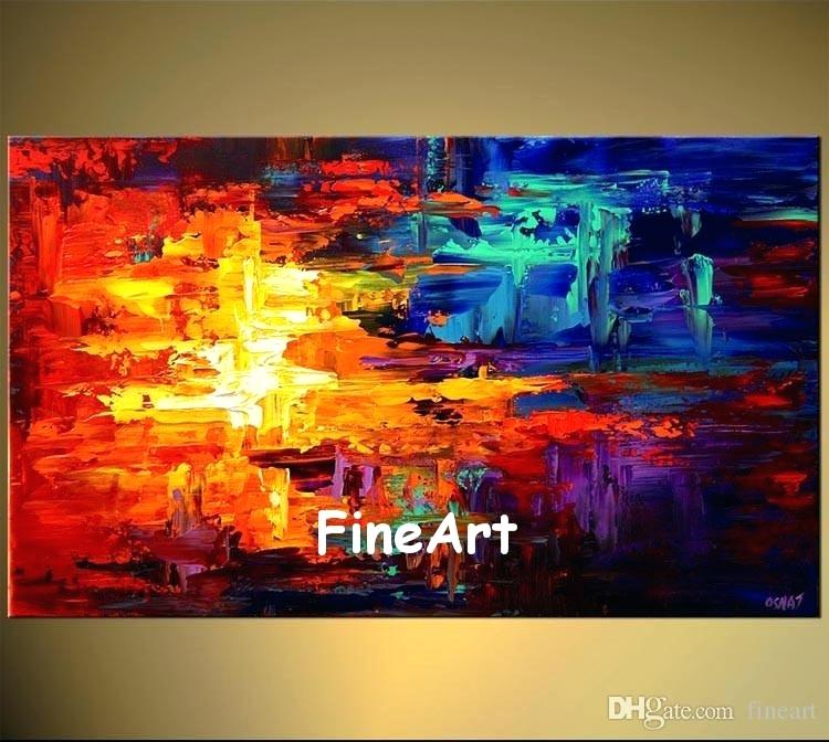 Abstract Painting Wallpaper Desktop Handmade Wall Bright - Abstract Art Red Blue Yellow , HD Wallpaper & Backgrounds