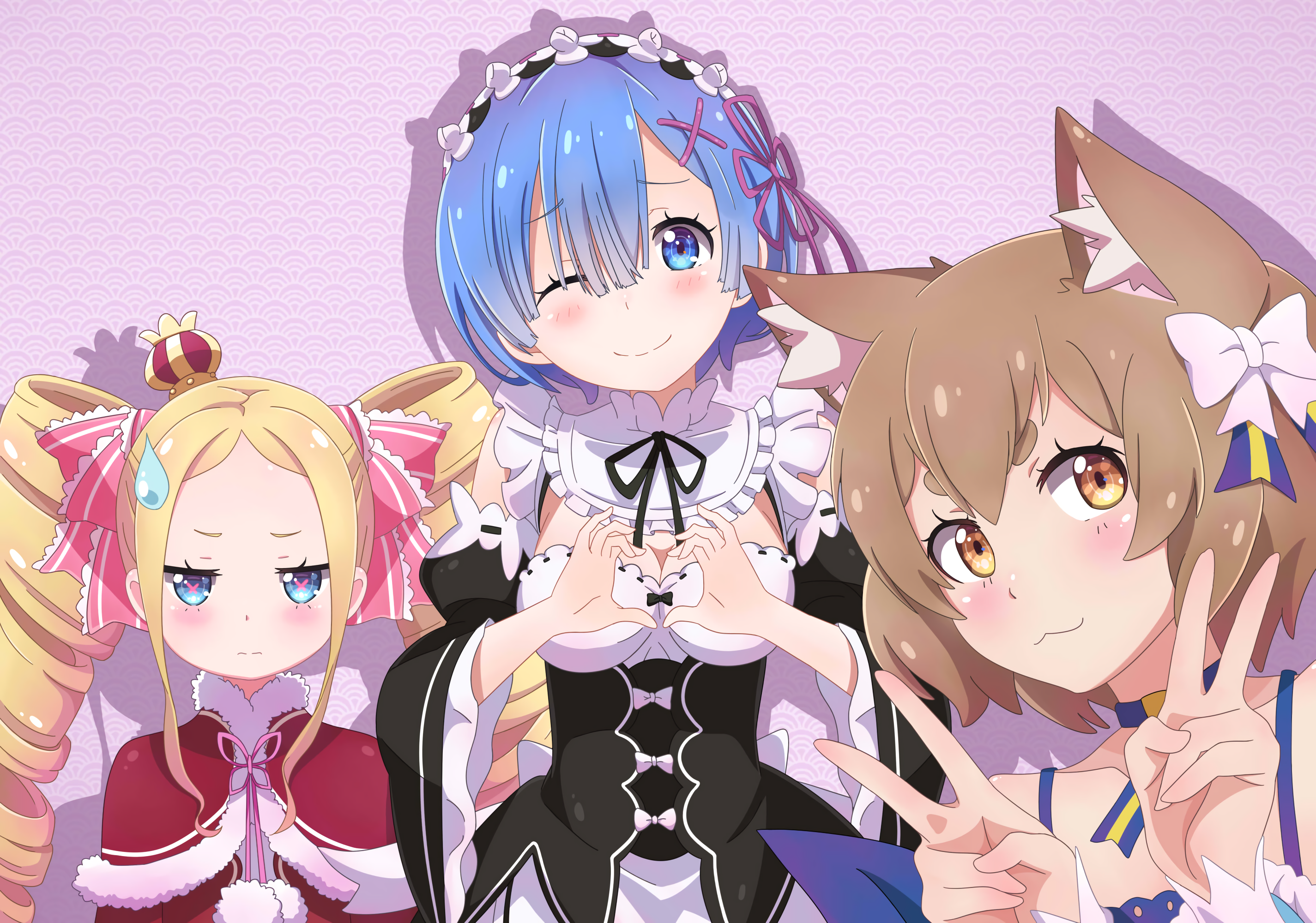 Hd Wallpaper - Re Zero Felix And Rem , HD Wallpaper & Backgrounds