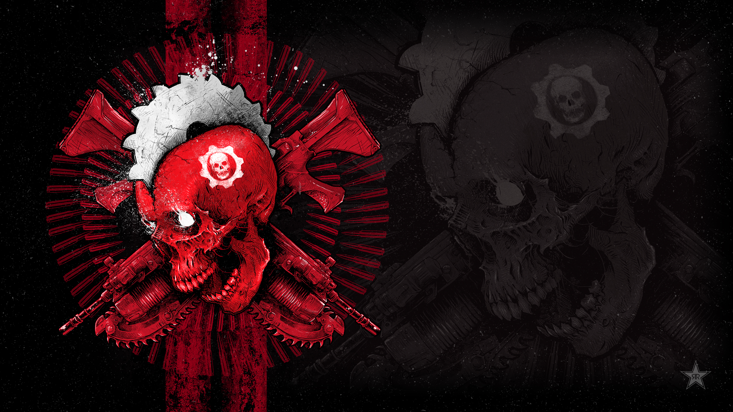 Games / Godmachine Wallpaper - Red Gears Of War , HD Wallpaper & Backgrounds