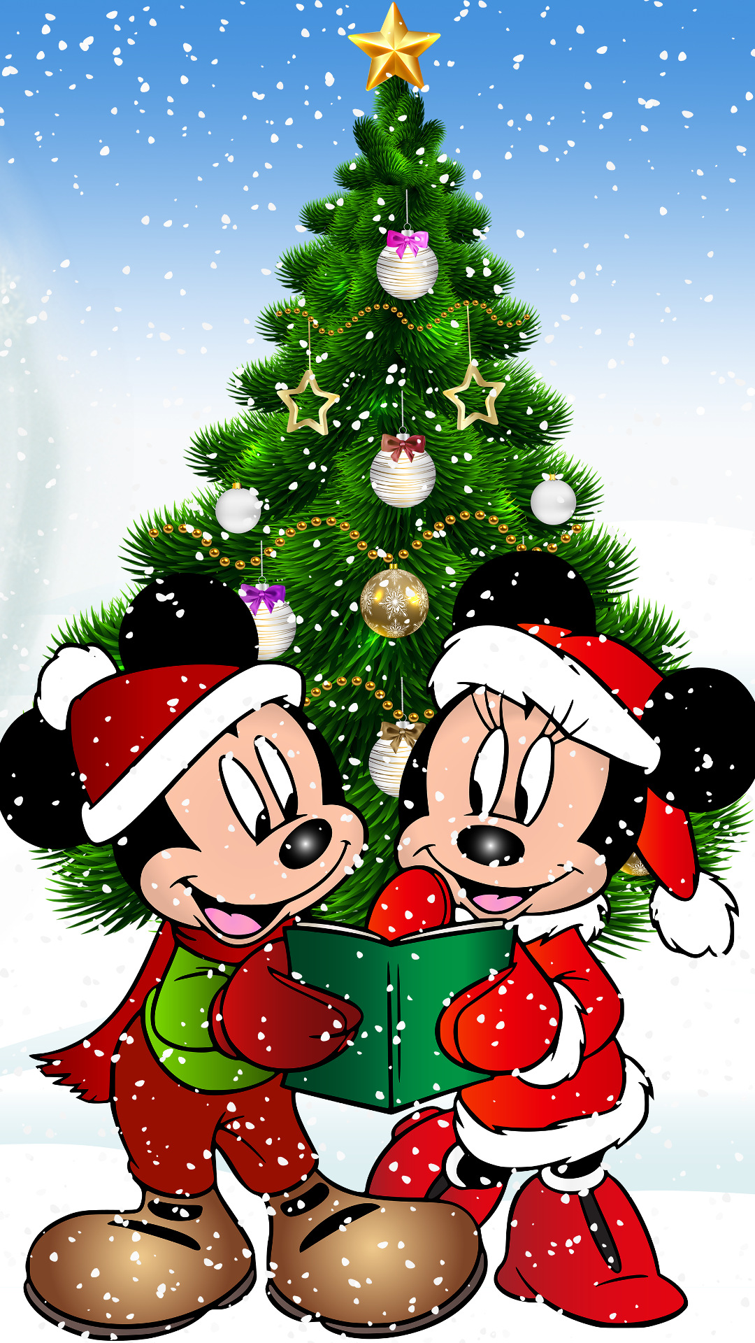 Mickey Mouse Christmas Wallpaper Hd Mobile 1080×1920 - Mickey And Minnie Mouse Coloring , HD Wallpaper & Backgrounds