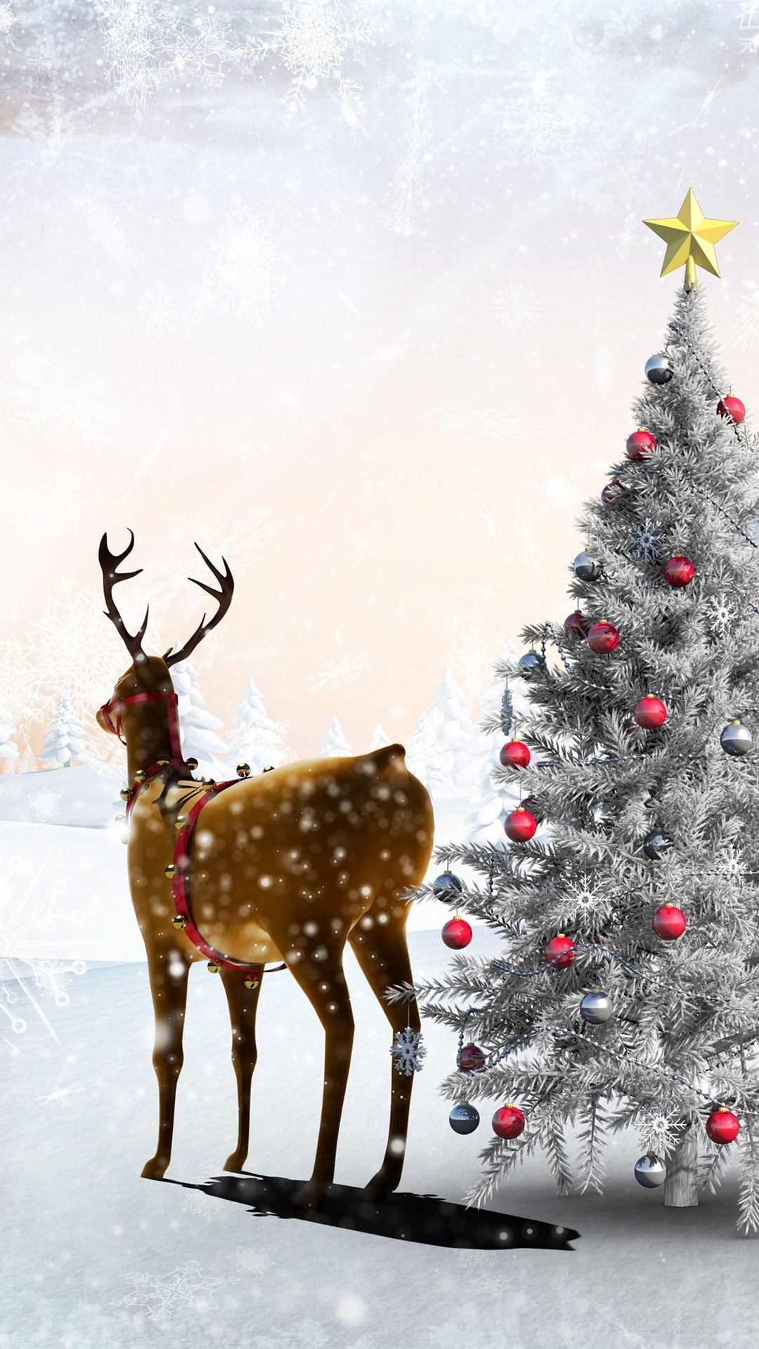 Reindeer Snow Christmas , HD Wallpaper & Backgrounds