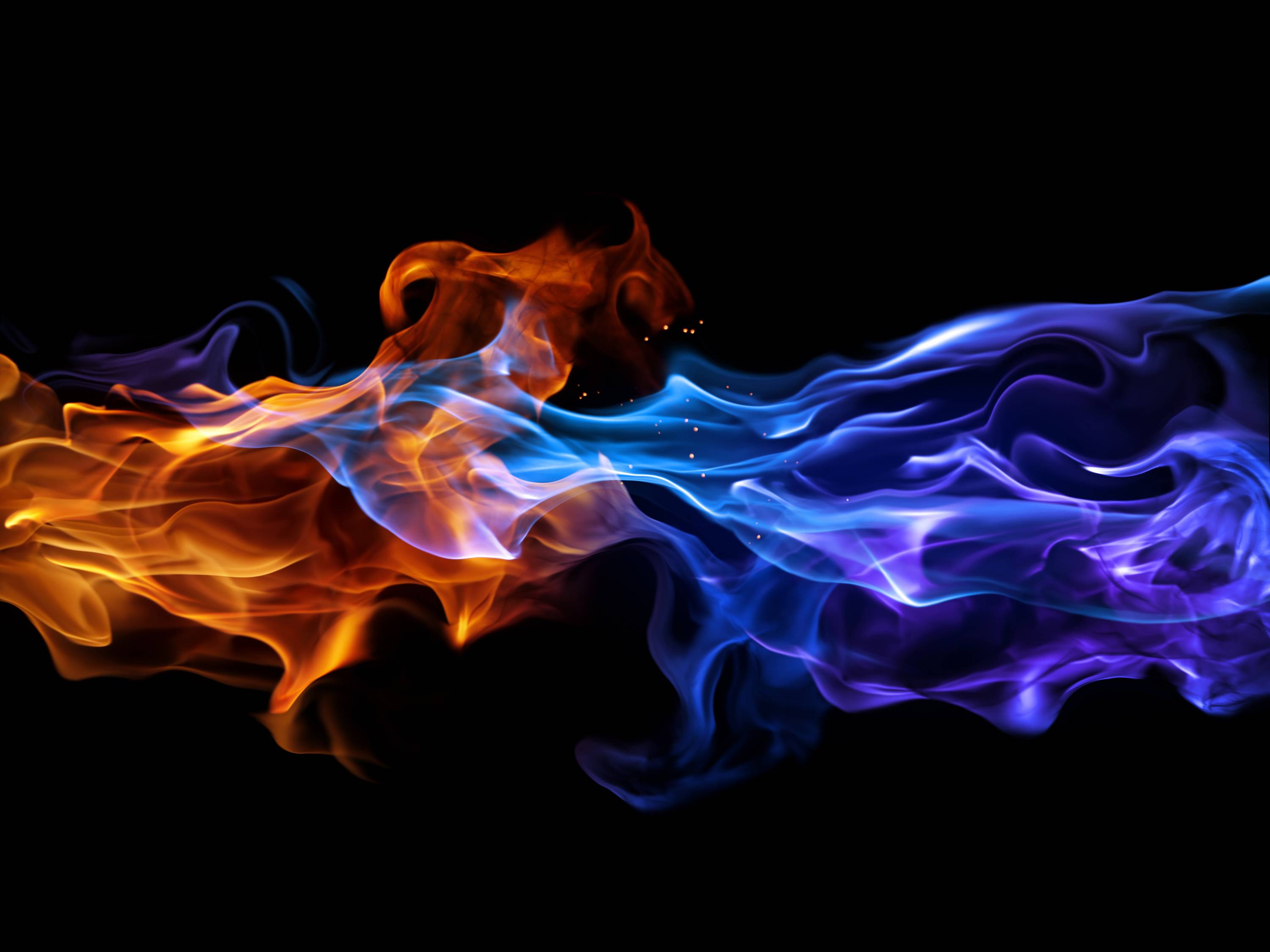 Blue And Red Flames , HD Wallpaper & Backgrounds