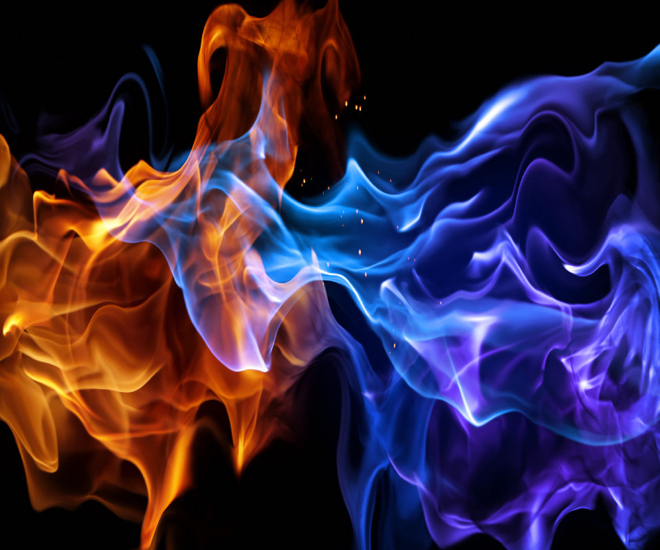 Red Fire And Blue Fire , HD Wallpaper & Backgrounds