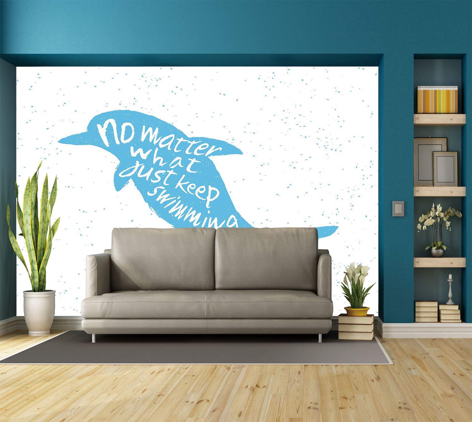 Sea Mammal With Hipster Quote Just Keep Swimming Motivational - Queen Wallpaper Band Freddie Mercury , HD Wallpaper & Backgrounds