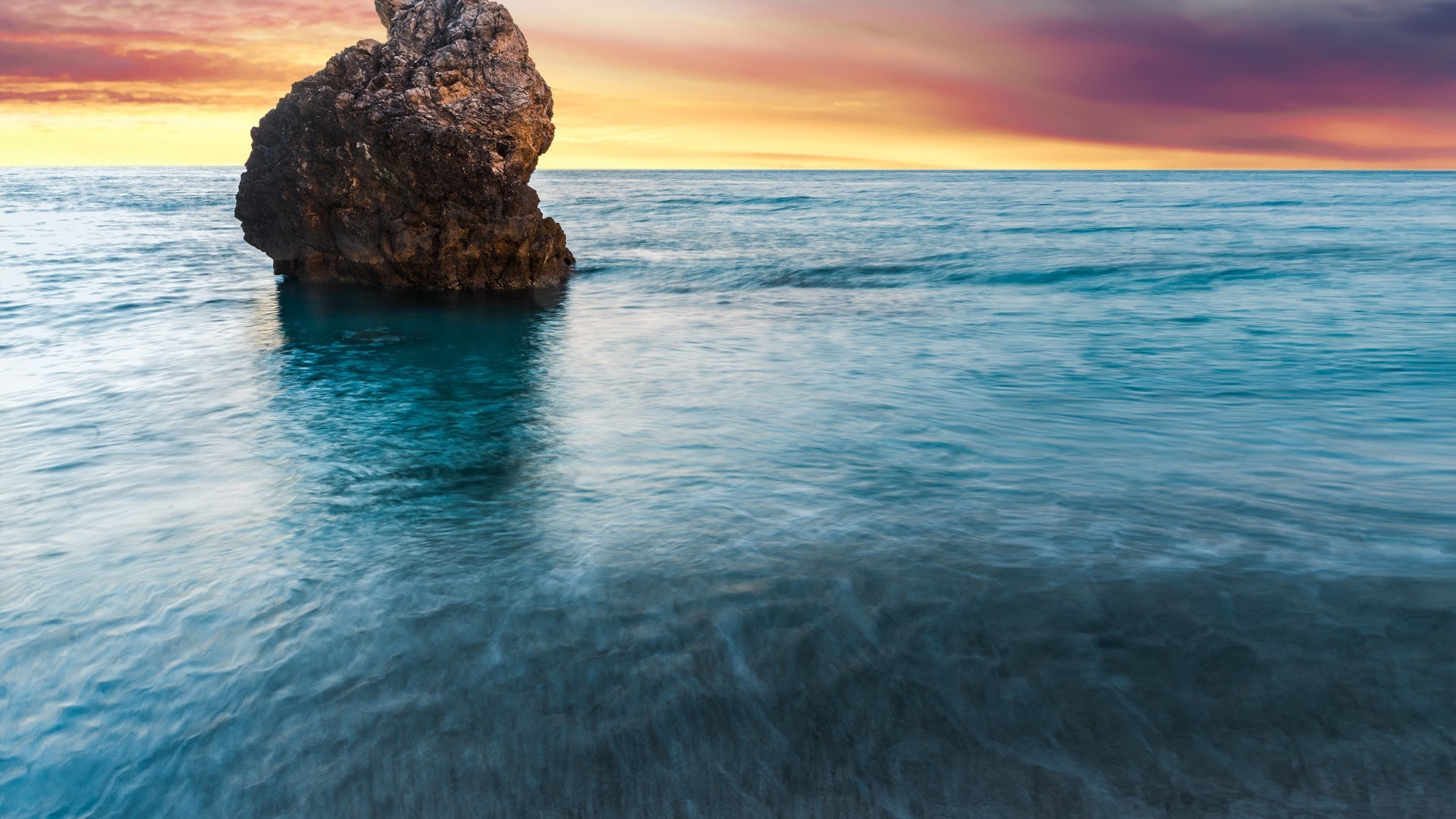 Ocean Sea Sunset Water Wallpaper For Computer For Hd - Greece Lefkada , HD Wallpaper & Backgrounds