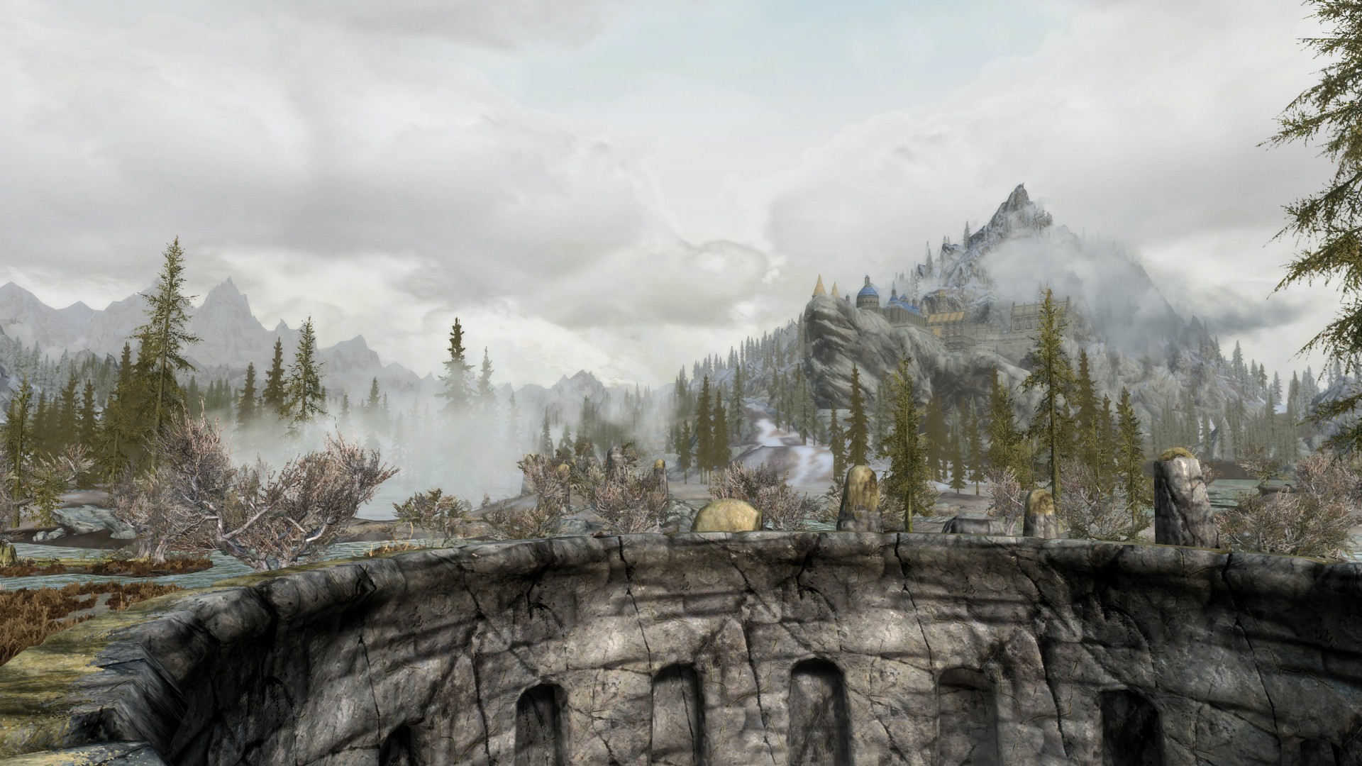 Skyrim - Solitude From A Distance Skyrim , HD Wallpaper & Backgrounds