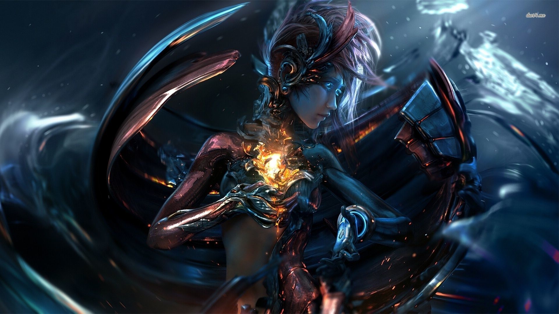 Beautiful Cyborg Wallpaper - Cyborg Cyberpunk Art , HD Wallpaper & Backgrounds