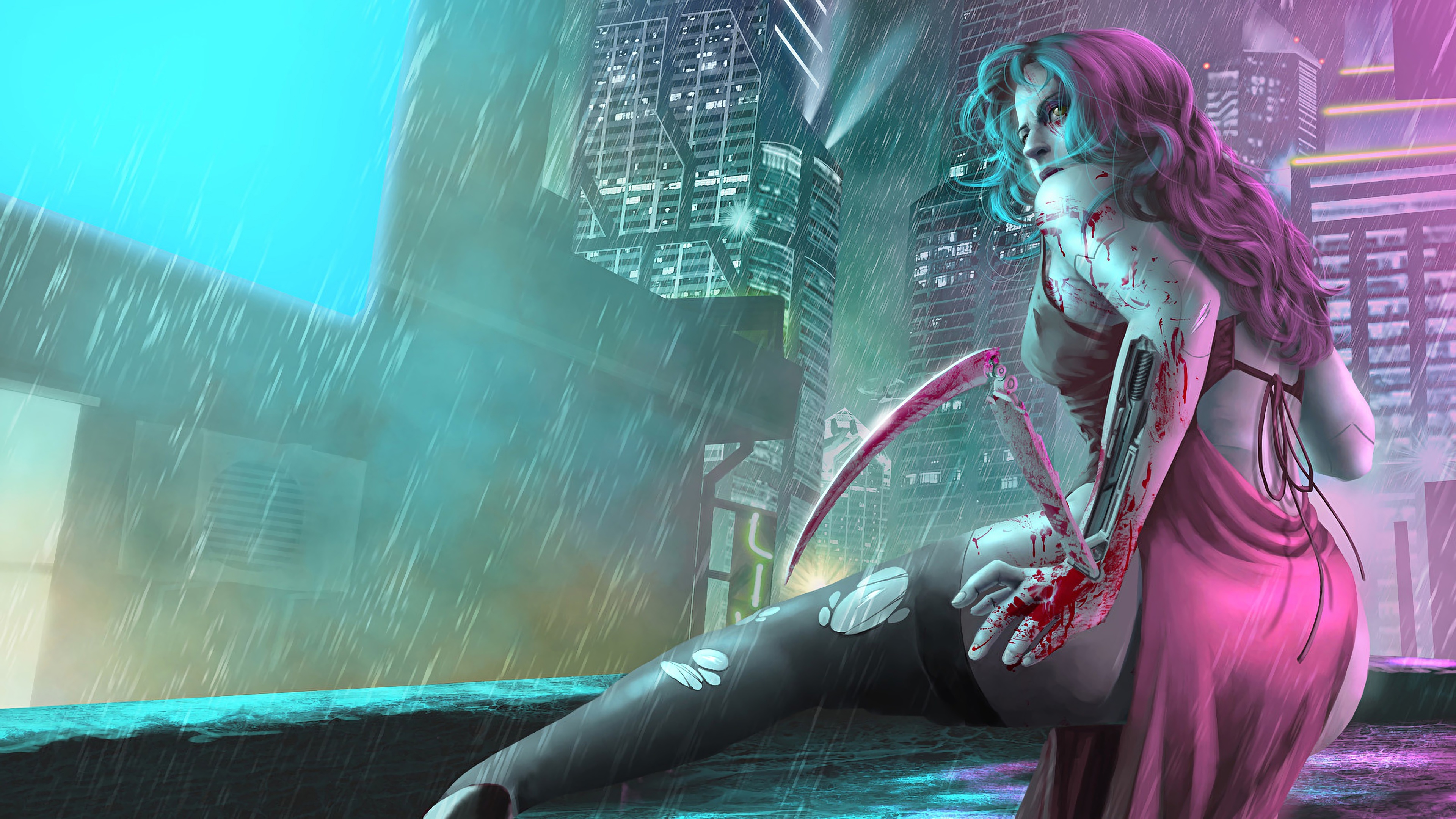 Cyberpunk 2077 Cyborg Girl 4k Backround - Cyberpunk 2077 Art , HD Wallpaper & Backgrounds