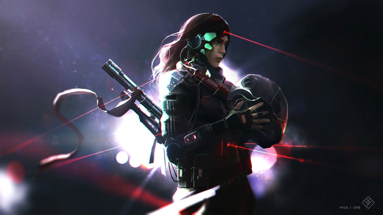 Artwork Fantasy Art Concept Art Women Redhead Warrior - Woman Cyborg Fantasy Art , HD Wallpaper & Backgrounds