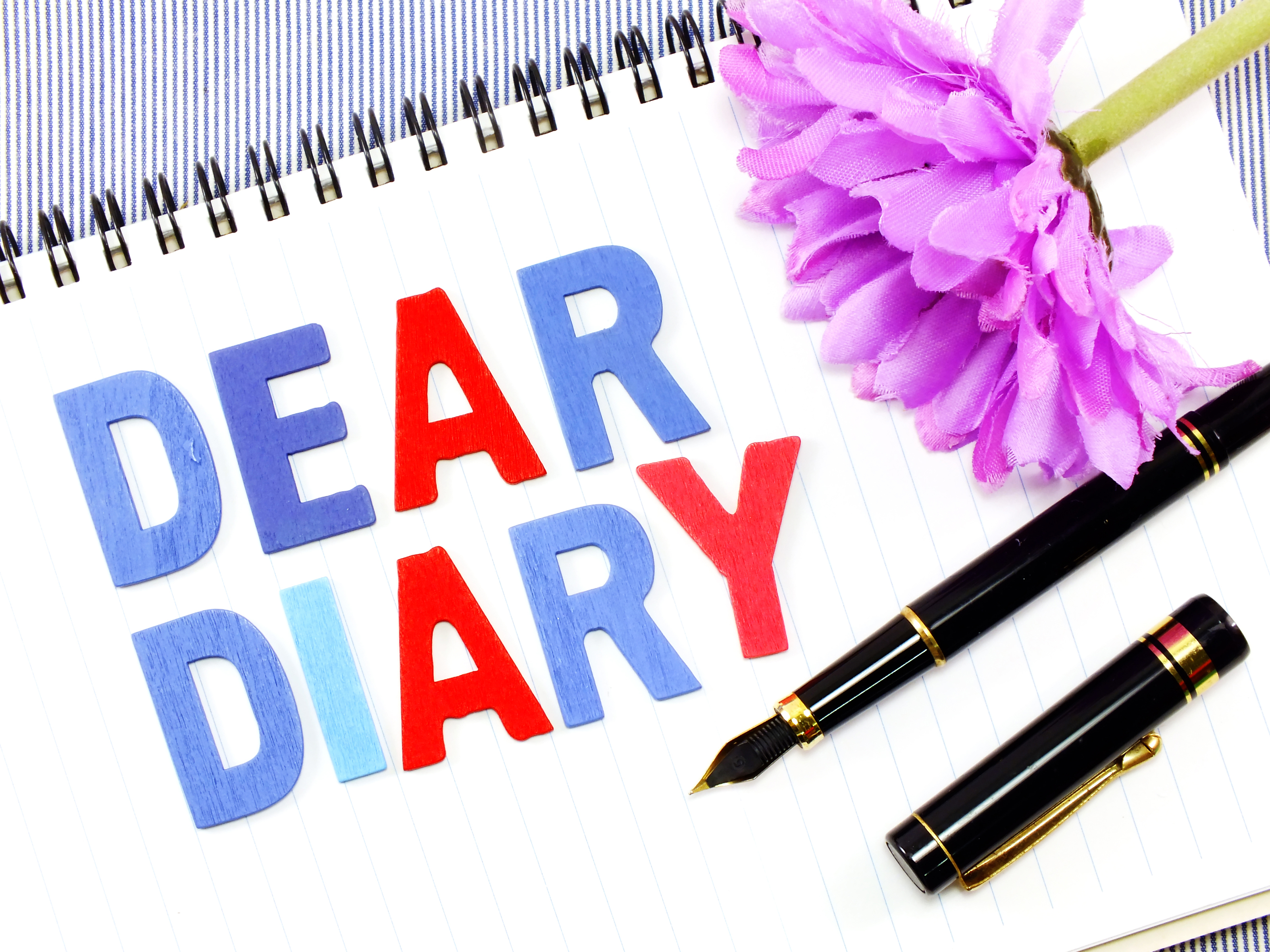 Dear Diary Word On White Paper Notebook Concept Background - Writing , HD Wallpaper & Backgrounds