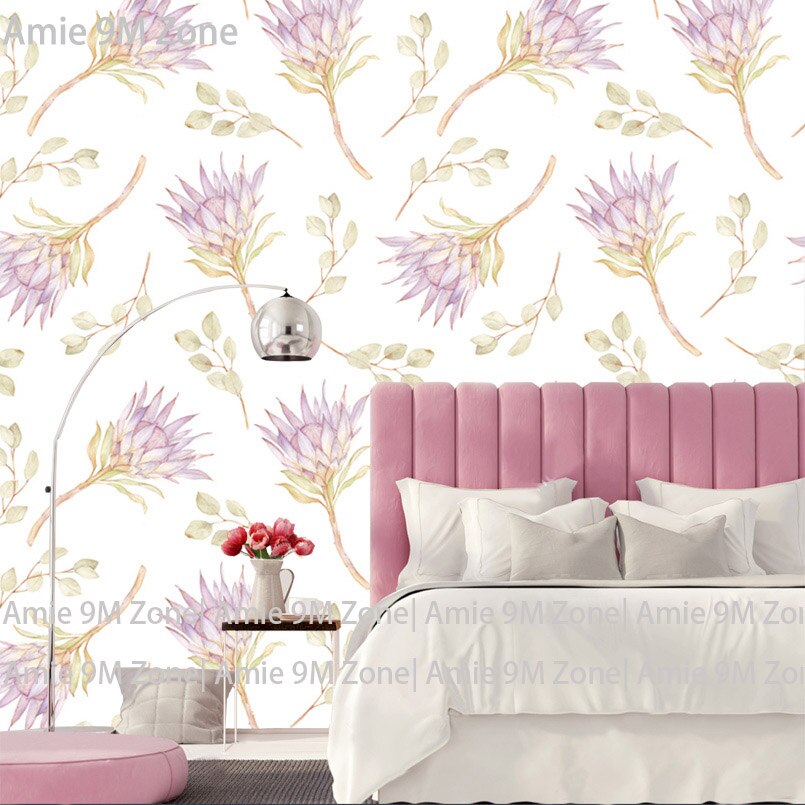 Tuya Art Warm Gentle Light Purple Floral Pattern Wallpaper - Bed Frame , HD Wallpaper & Backgrounds