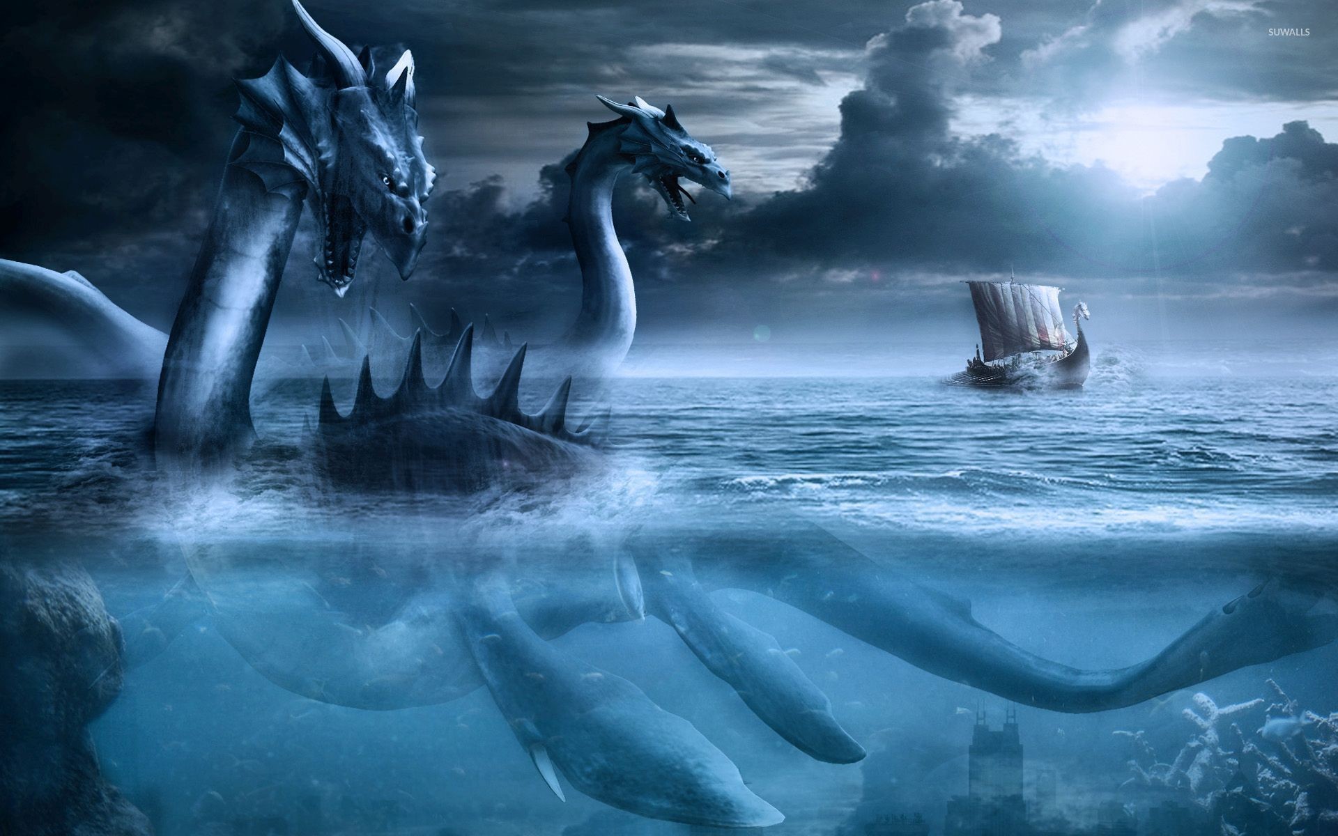 Fantasy Sea Monsters , HD Wallpaper & Backgrounds
