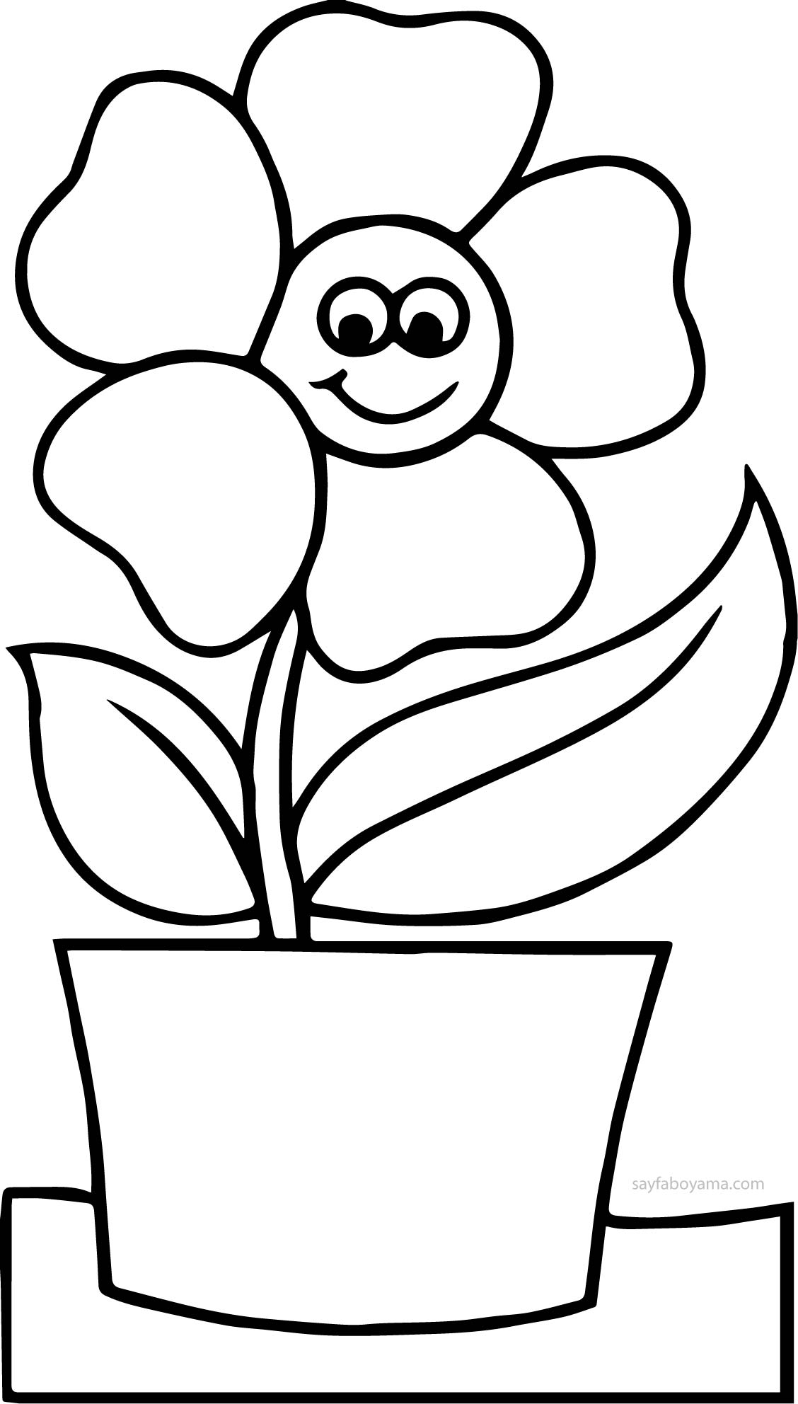 Flowers In Pot Coloring Pages , HD Wallpaper & Backgrounds