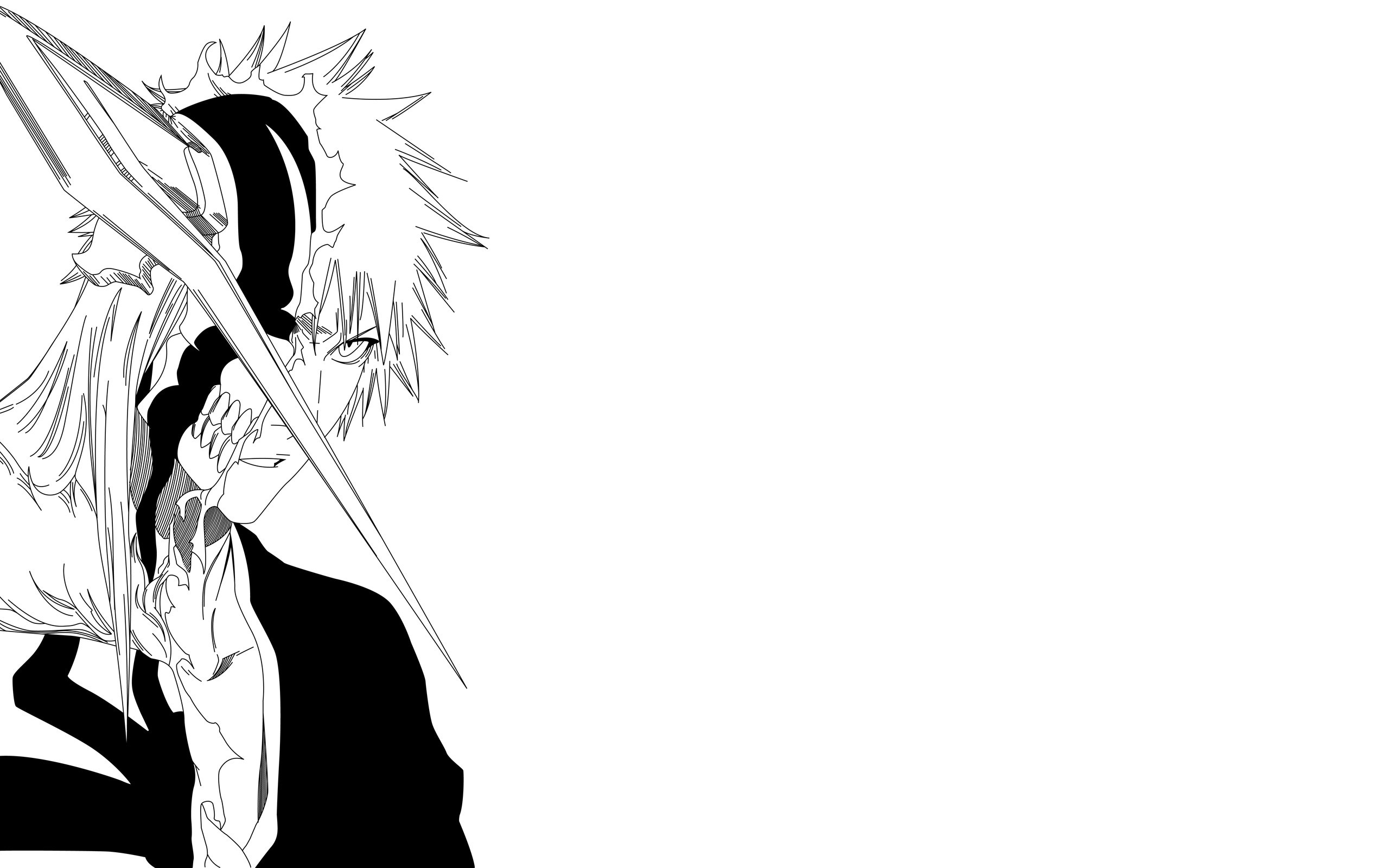 Kurosaki Ichigo Bleach Anime Minimalism Hollow Wallpaper - Ichigo Hollow Wallpaper White , HD Wallpaper & Backgrounds