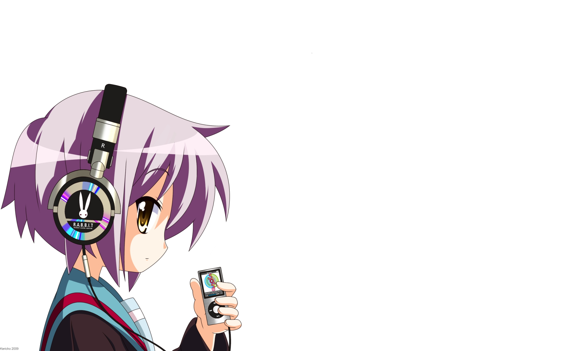 Yuki Nagato, Melancholy, Leave Me Alone, Turn Up, Computer - Black Phone Background Anime , HD Wallpaper & Backgrounds