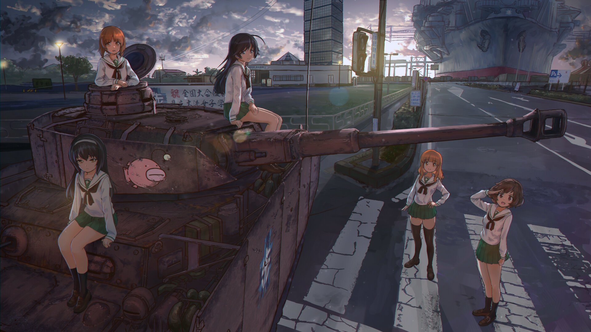 Erika Itsumi Girls Und Panzer Maho Nishizumi Tank - Anime Girls With Tanks , HD Wallpaper & Backgrounds