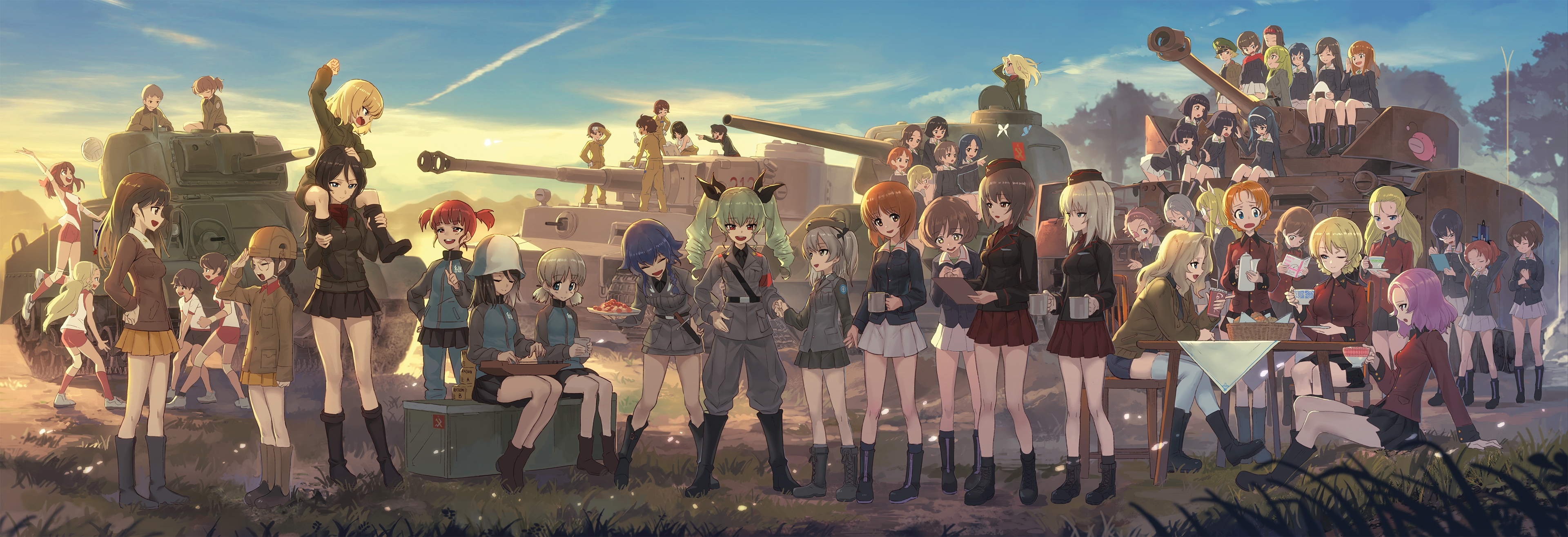 Girls Und Panzer, Anime Girls, Tanks, Military Uniforms - Girl Und Panzer Art , HD Wallpaper & Backgrounds