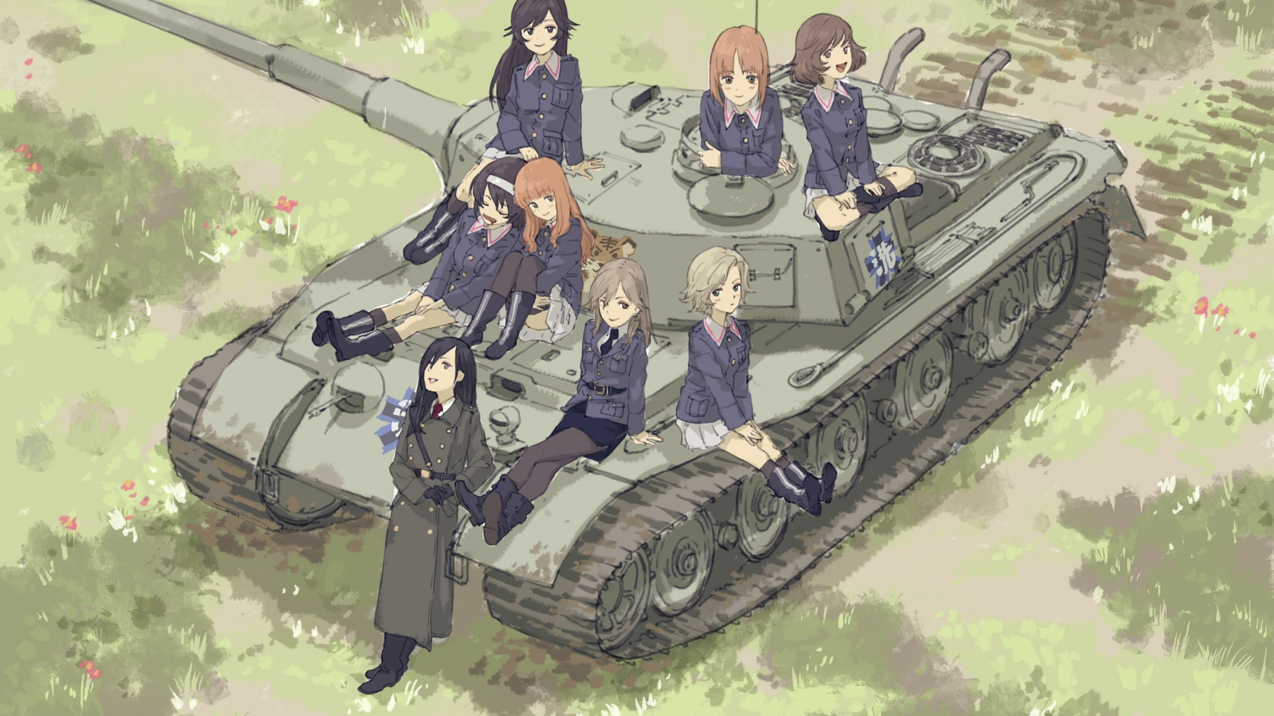Wallpaper Tank, Soldiers, Girls Und Panzer - Girls Und Panzer , HD Wallpaper & Backgrounds