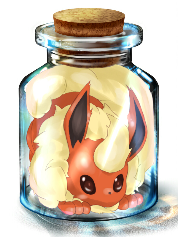 Flareon Wallpaper - Cute Pokemon In A Jar , HD Wallpaper & Backgrounds