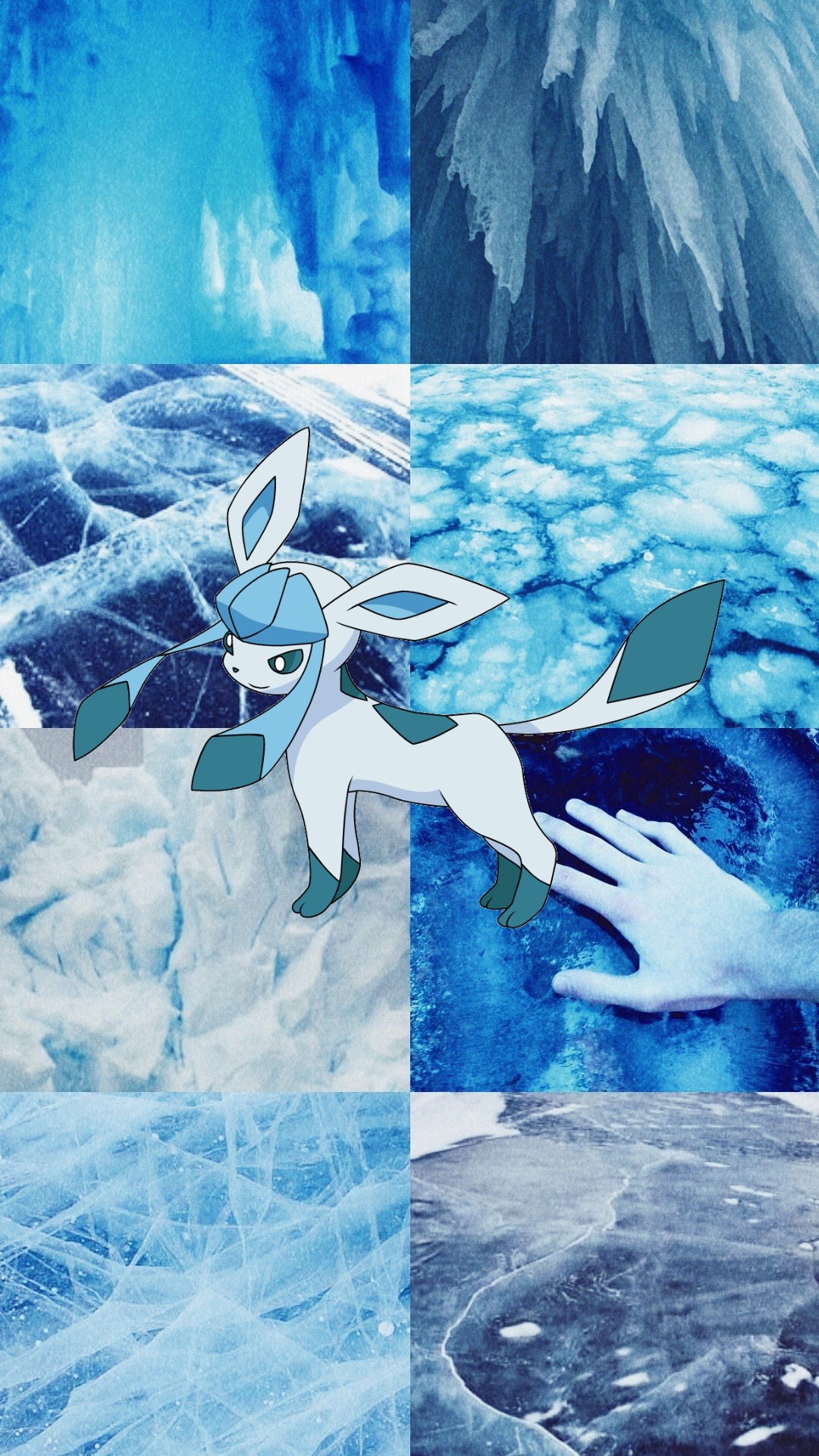 Wallpaper Lockscreen Aesthetic Blue Ice Pokemon Glaceon - Illustration , HD Wallpaper & Backgrounds