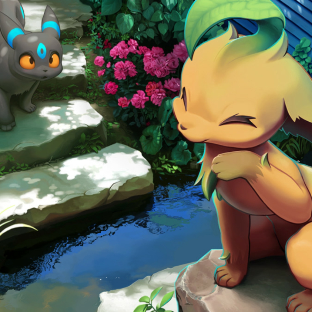 Umbreon And Leafeon - Cartoon , HD Wallpaper & Backgrounds